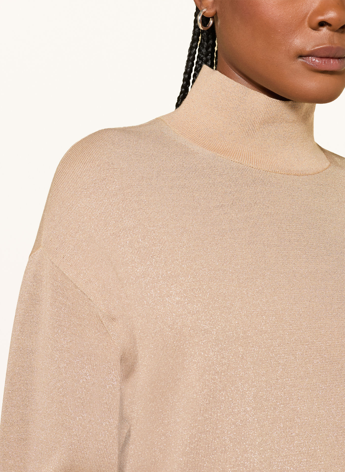 DOROTHEE SCHUMACHER SHIMMERING MERINO Sweater with 3/4-Sleeve: CAMEL