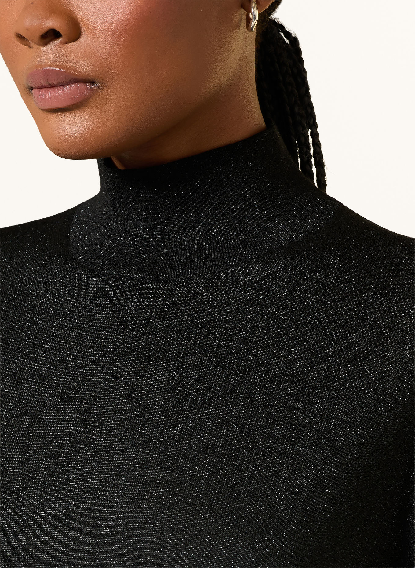 DOROTHEE SCHUMACHER SHIMMERING MERINO Sweater with 3/4-Sleeve: BLACK