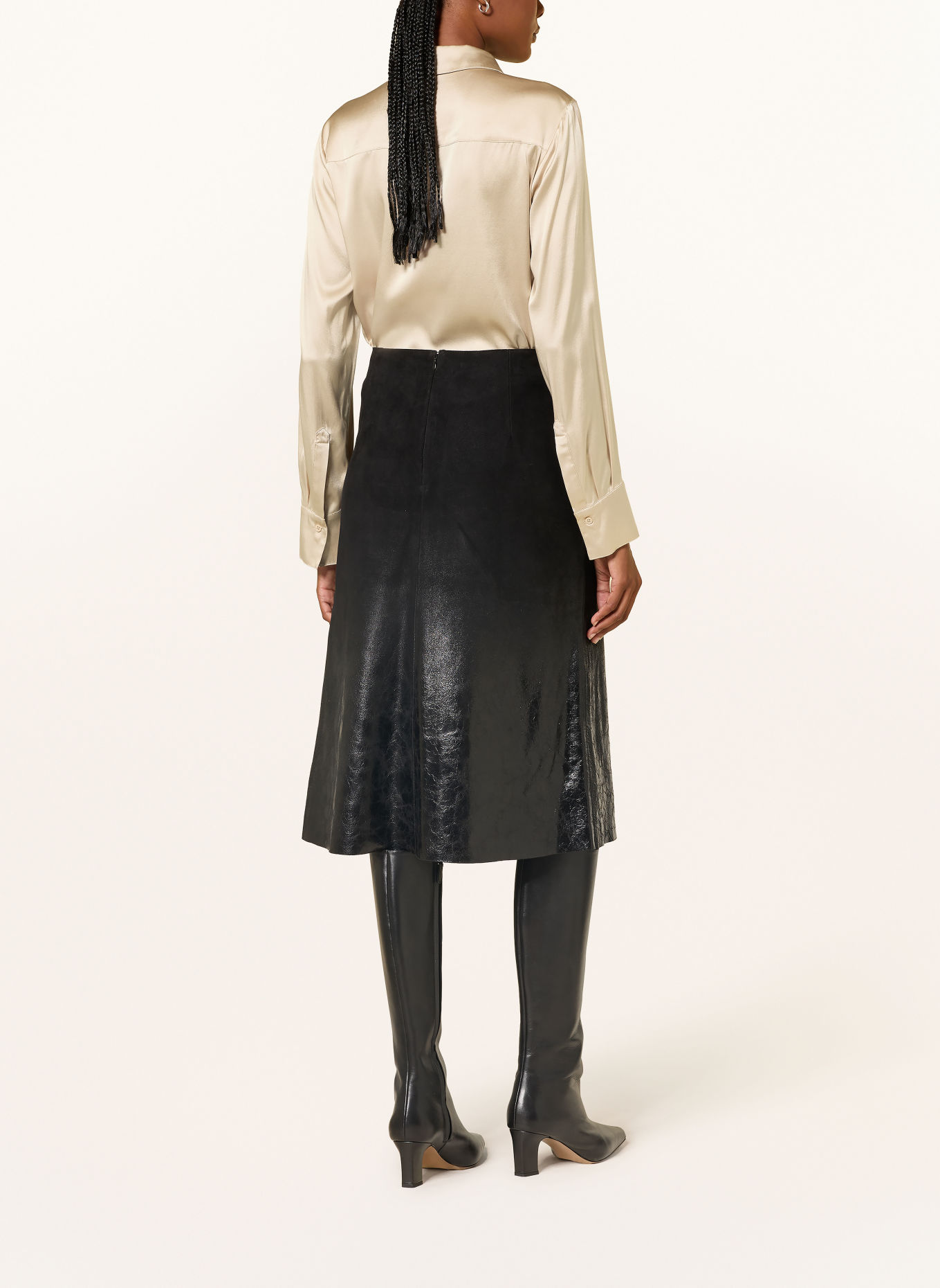DOROTHEE SCHUMACHER Bluzka koszulowa SENSE OF SHINE z jedwabiem: BEŻOWY