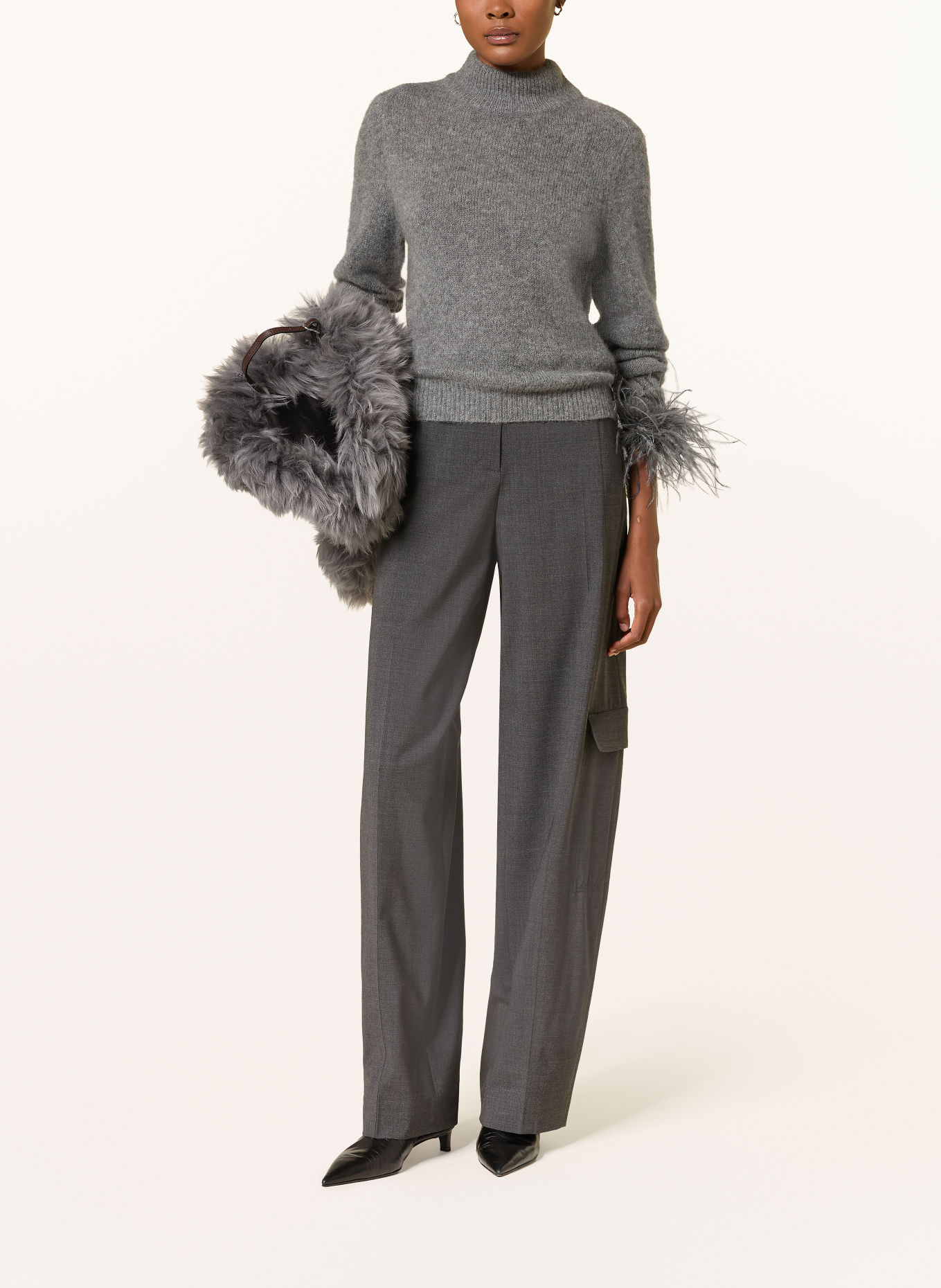 DOROTHEE SCHUMACHER Cashmere Sweater LUXURY LOVE: GRAY