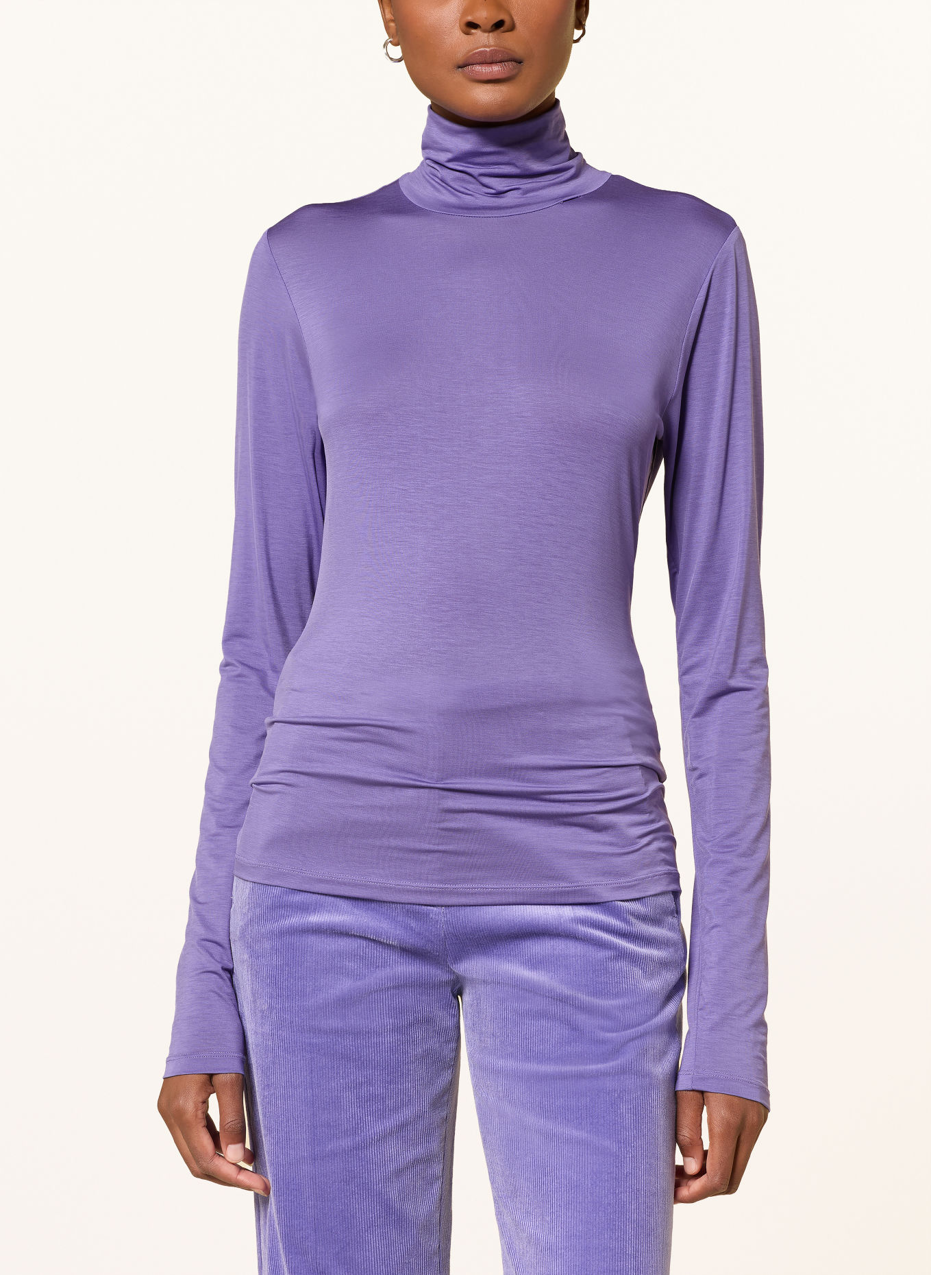 DOROTHEE SCHUMACHER GLOSSY EASE Turtleneck top: PURPLE