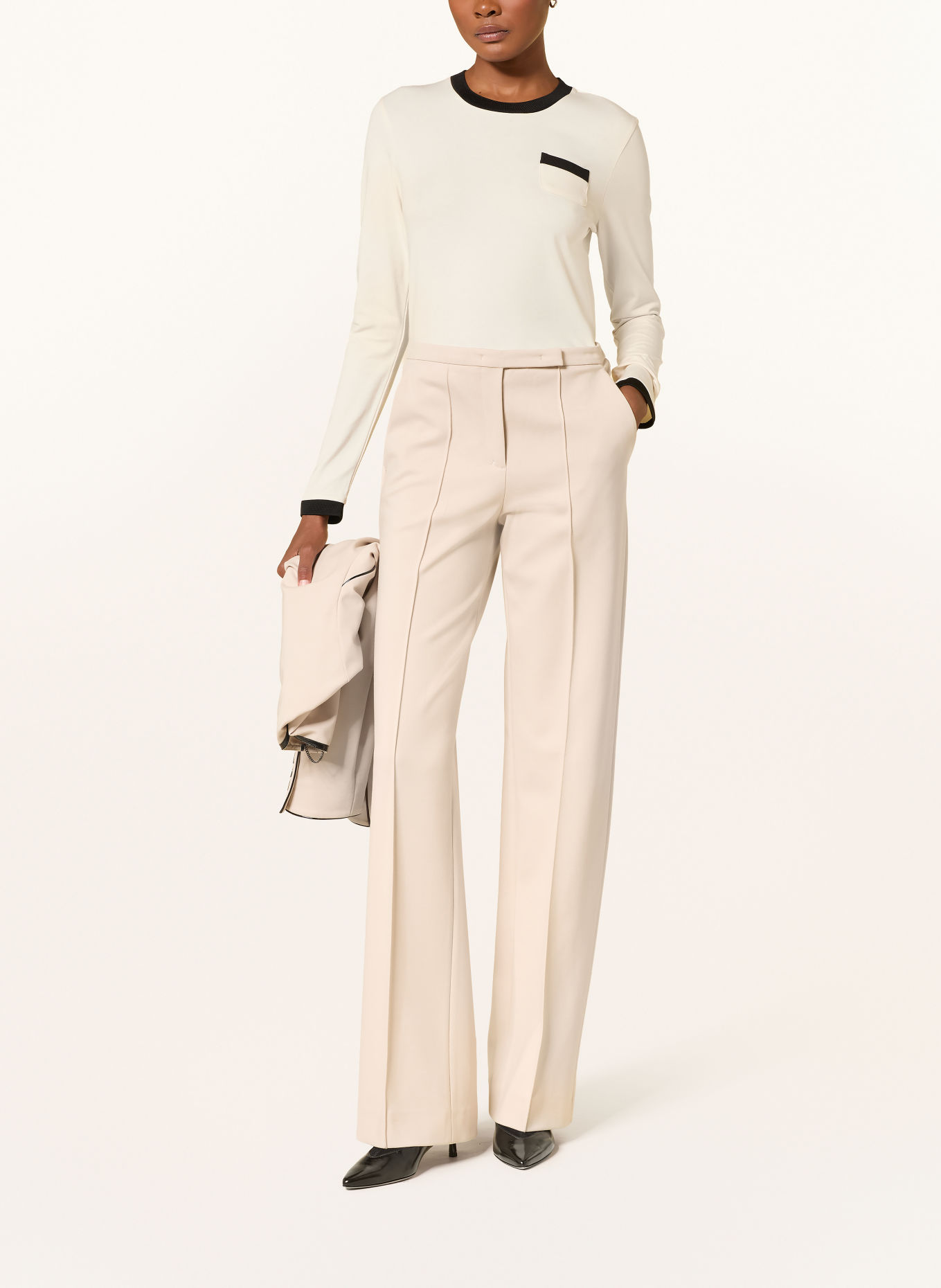 DOROTHEE SCHUMACHER Long-sleeve shirt ALL TIME FAVORITES: BEIGE / BLACK