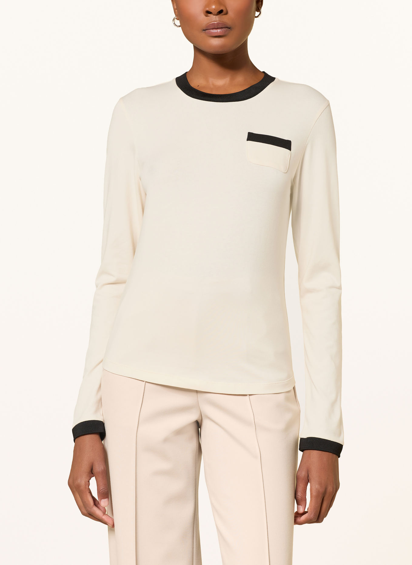 DOROTHEE SCHUMACHER Long-sleeve shirt ALL TIME FAVORITES: BEIGE / BLACK