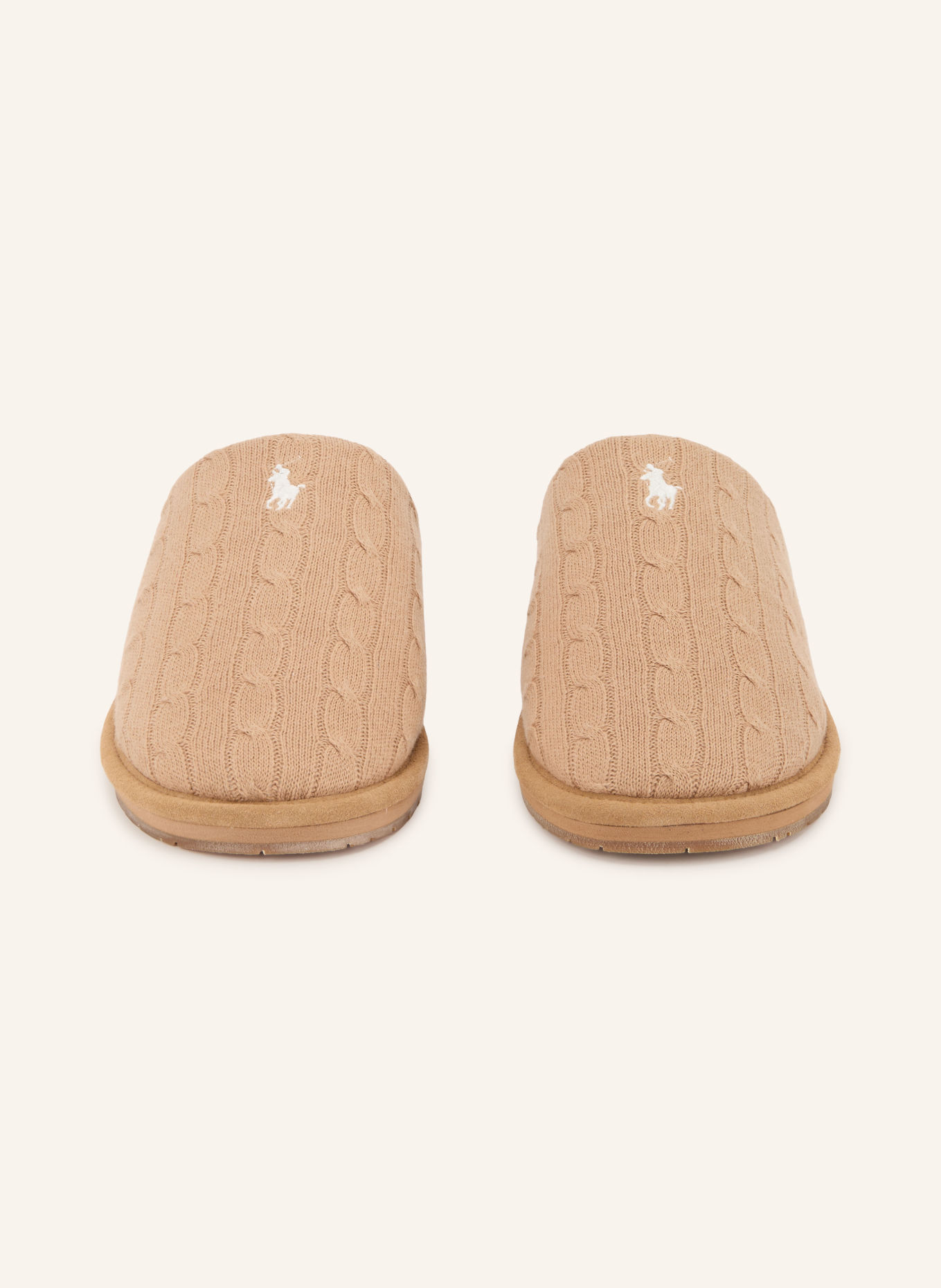 POLO RALPH LAUREN CAREY SCUFF Slippers: CAMEL