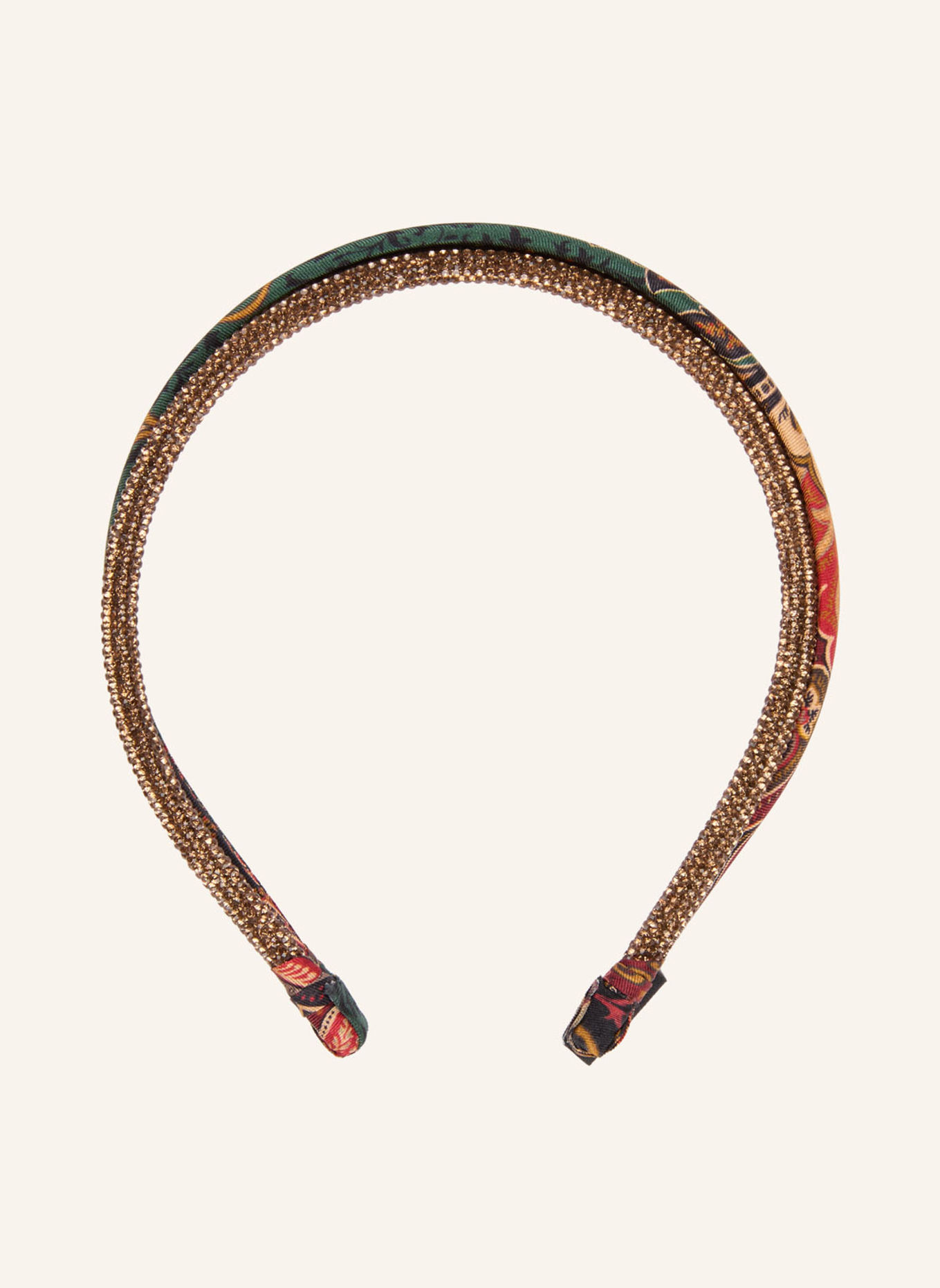 ETRO Haarreif mit Schmucksteinen: DUNKELROT / COGNAC / DUNKELGRÜN