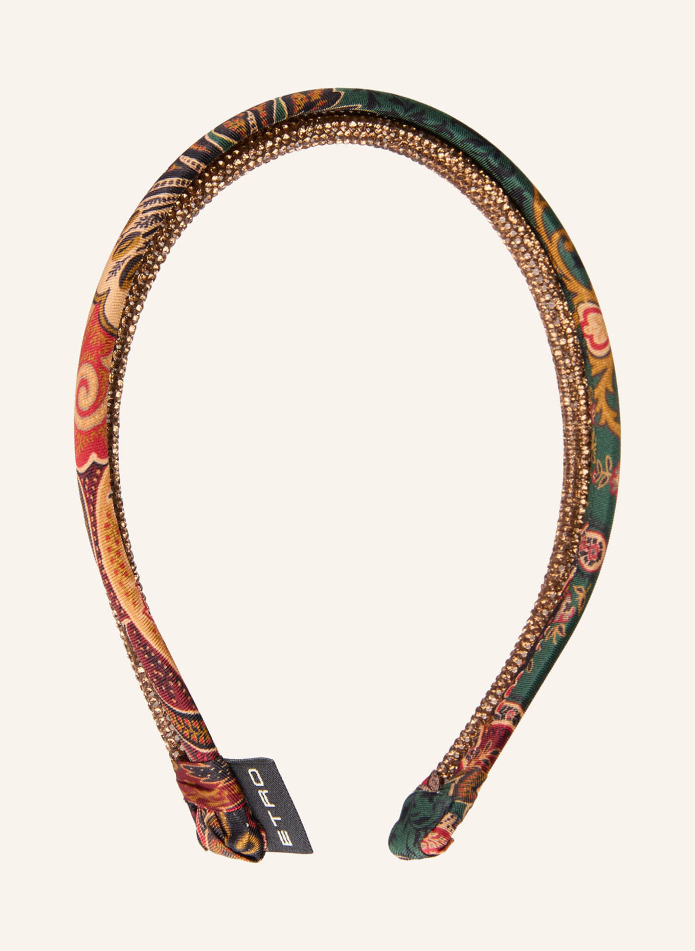 ETRO Haarreif mit Schmucksteinen: DUNKELROT / COGNAC / DUNKELGRÜN