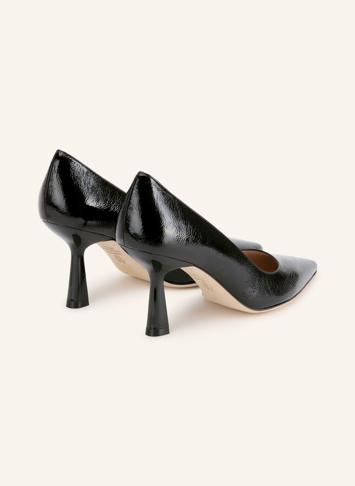 STUART WEITZMAN Lakované lodičky STUART SUPERSCULPT 75: ČERNÁ