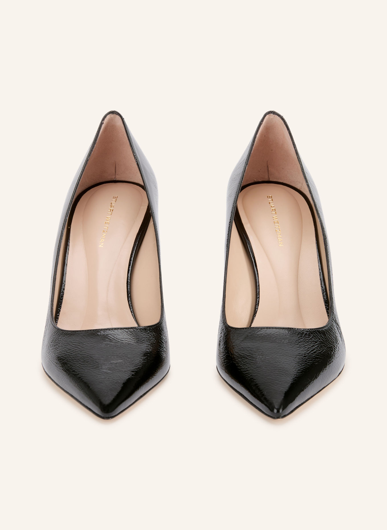 STUART WEITZMAN Lakované lodičky STUART SUPERSCULPT 75: ČERNÁ
