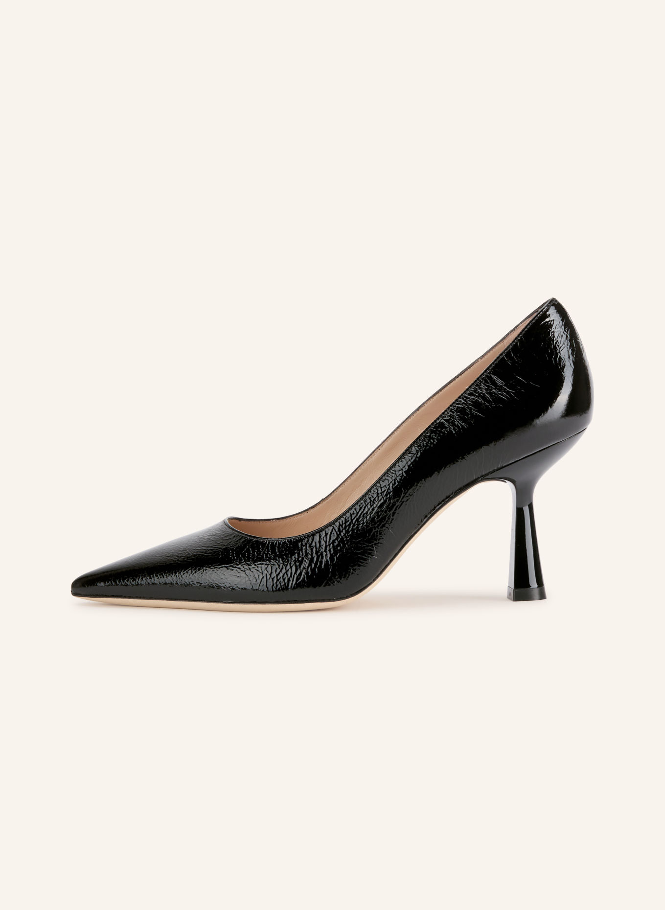 STUART WEITZMAN Lakované lodičky STUART SUPERSCULPT 75: ČERNÁ