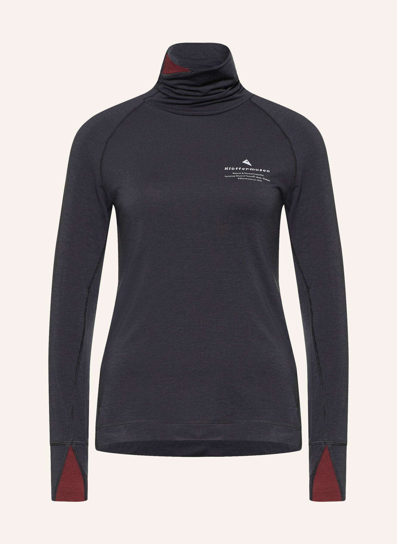 Klättermusen FAFNE Base Layer: BLACK / DARK RED