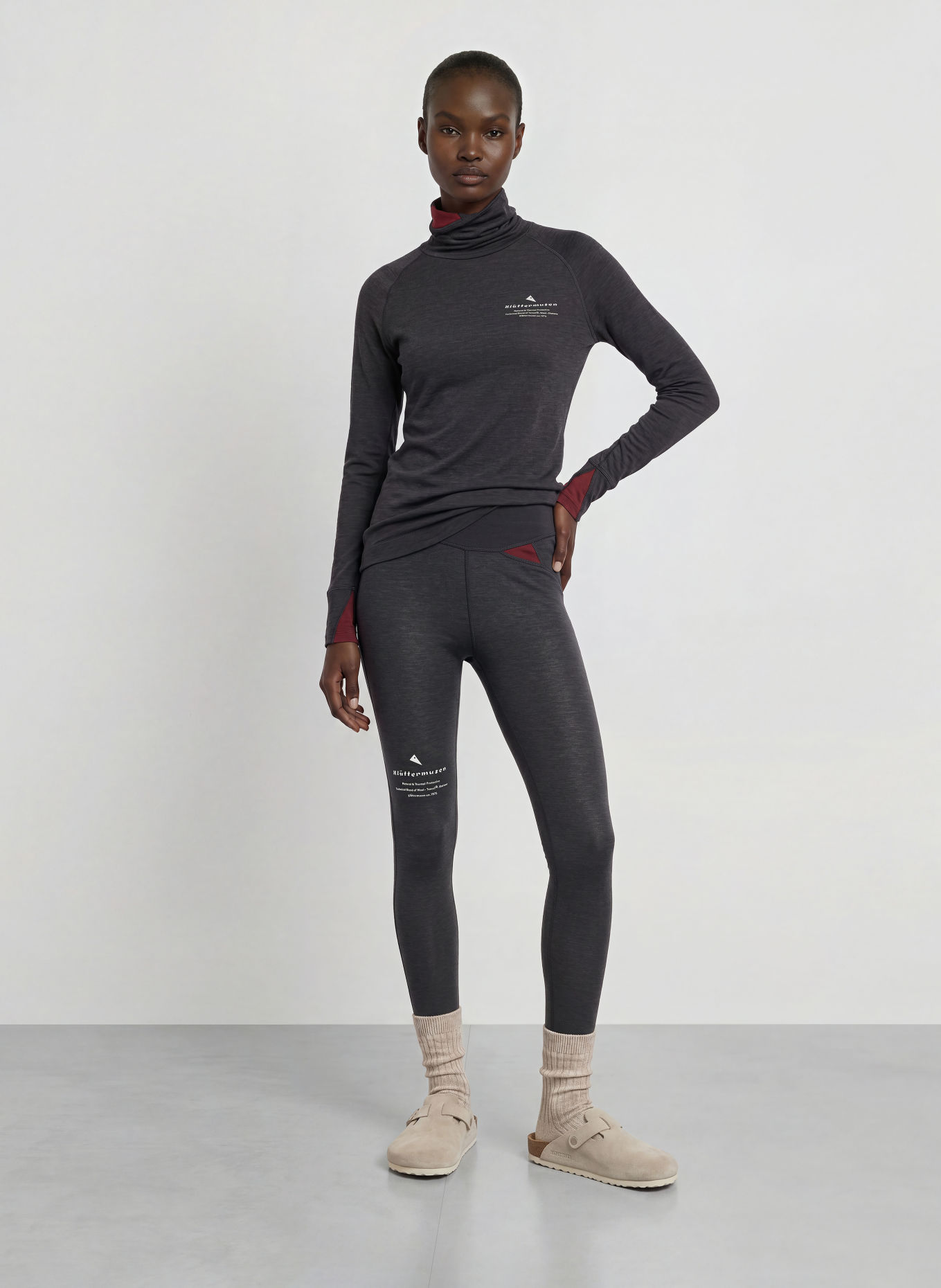 Klättermusen FAFNE Base Layer: BLACK / DARK RED