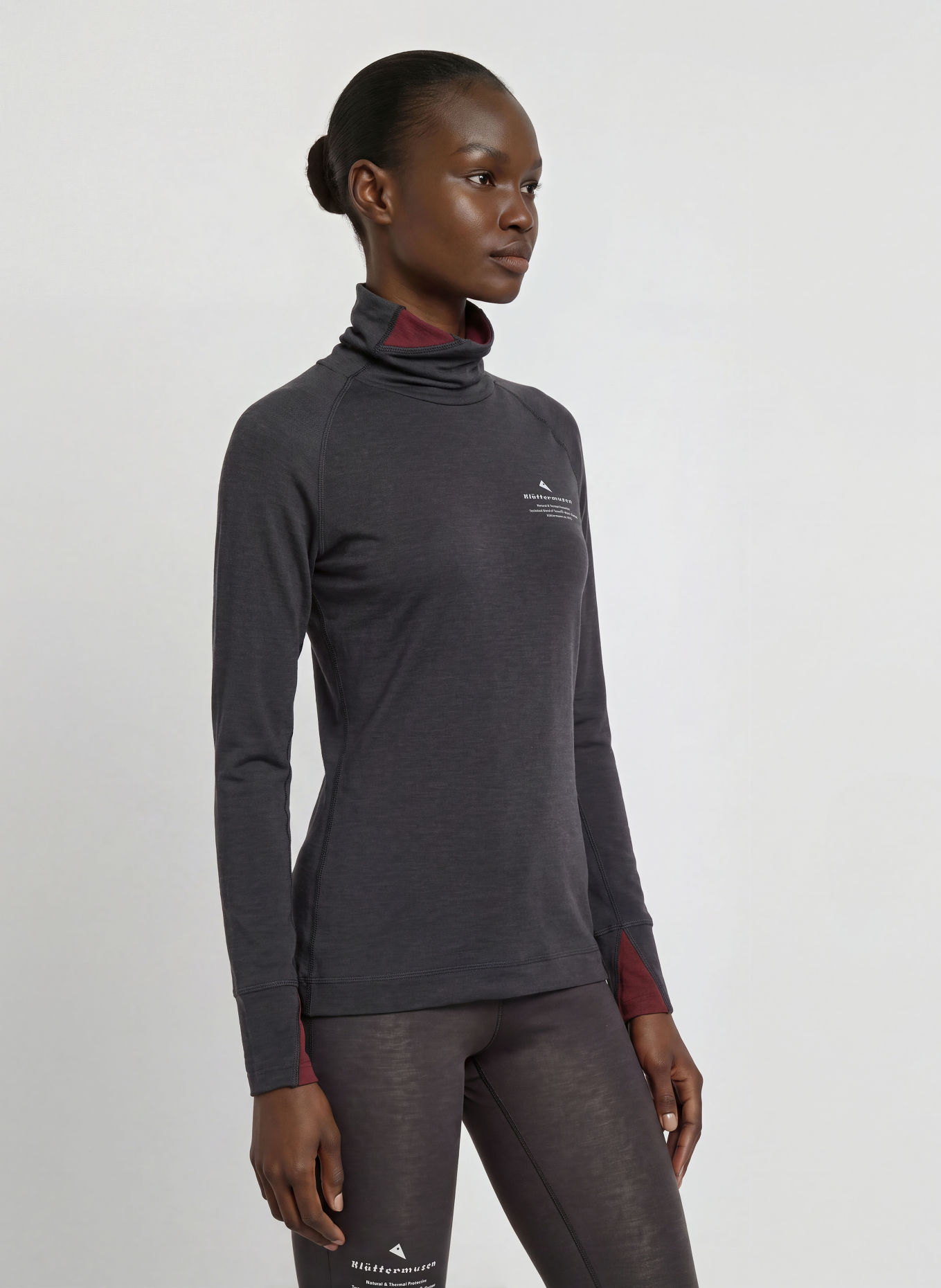 Klättermusen FAFNE Base Layer: BLACK / DARK RED