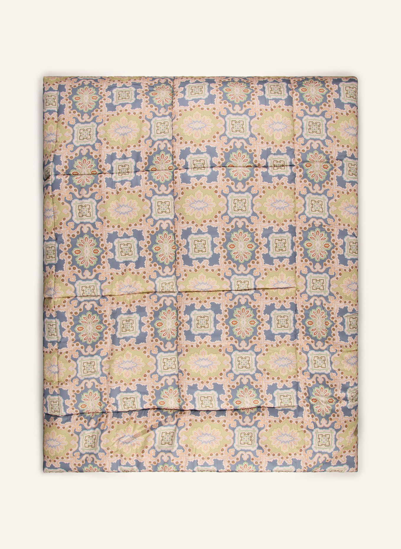 ETRO Home Couvre-lit: BLEU PÉTROLE / ORANGE CLAIR / VERT CLAIR