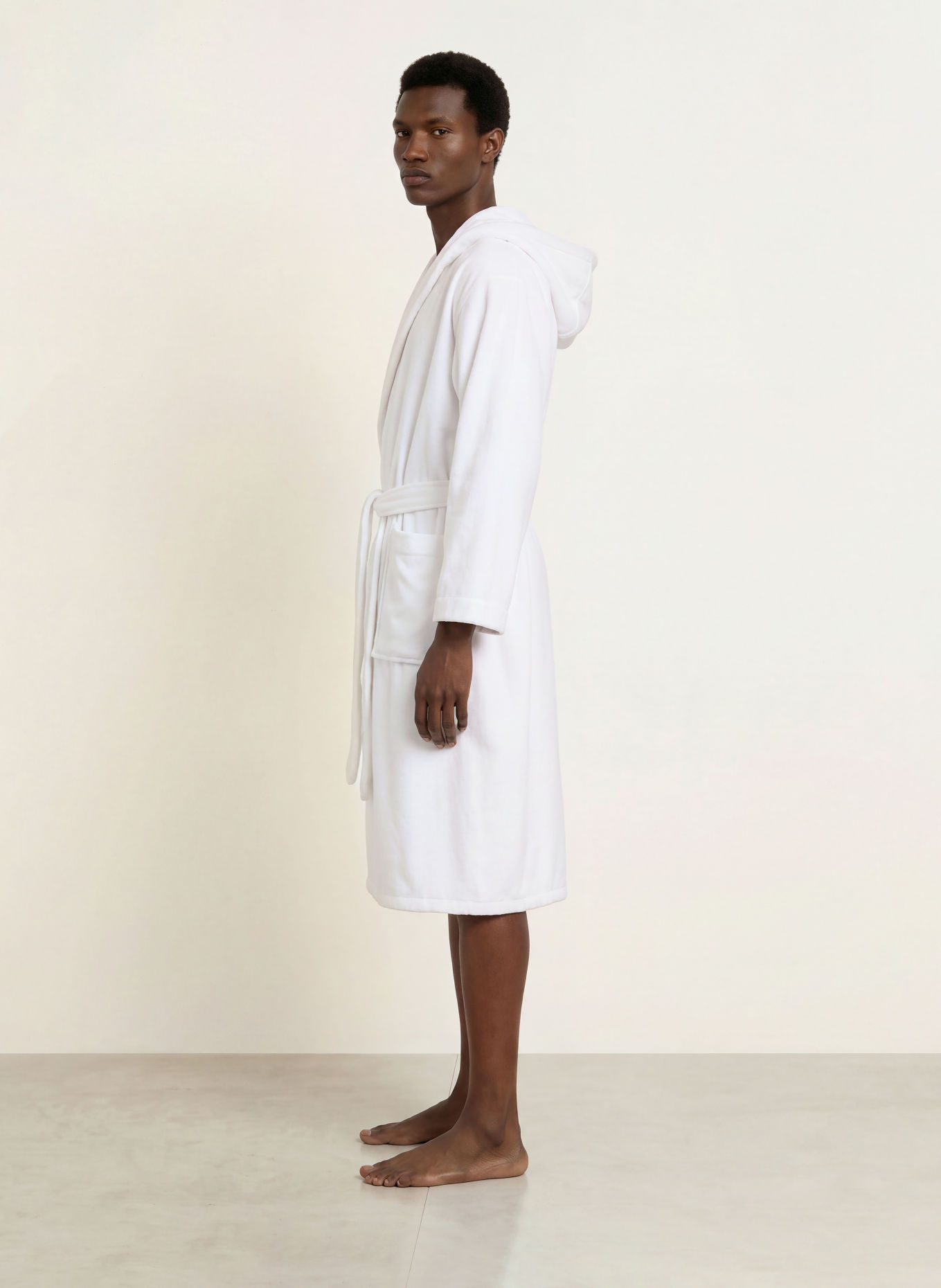 en VOGUE Peignoir unisexe PRIMO à capuche: BLANC