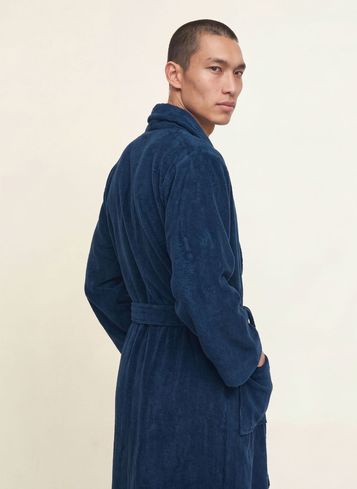 en VOGUE Peignoir unisexe PRIMO: BLEU FONCÉ