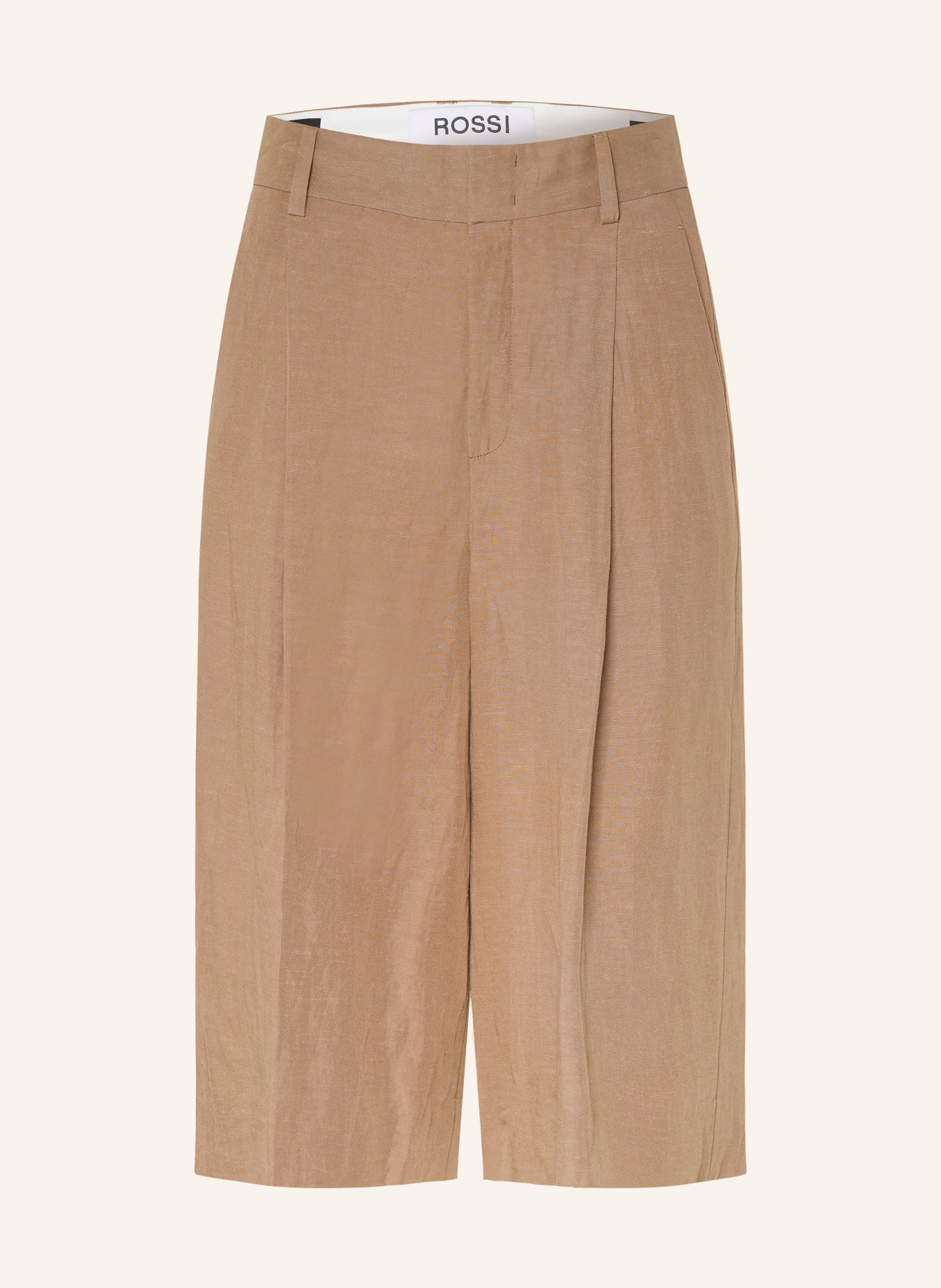 ROSSI DEVIN Linen Bermudas: LIGHT BROWN