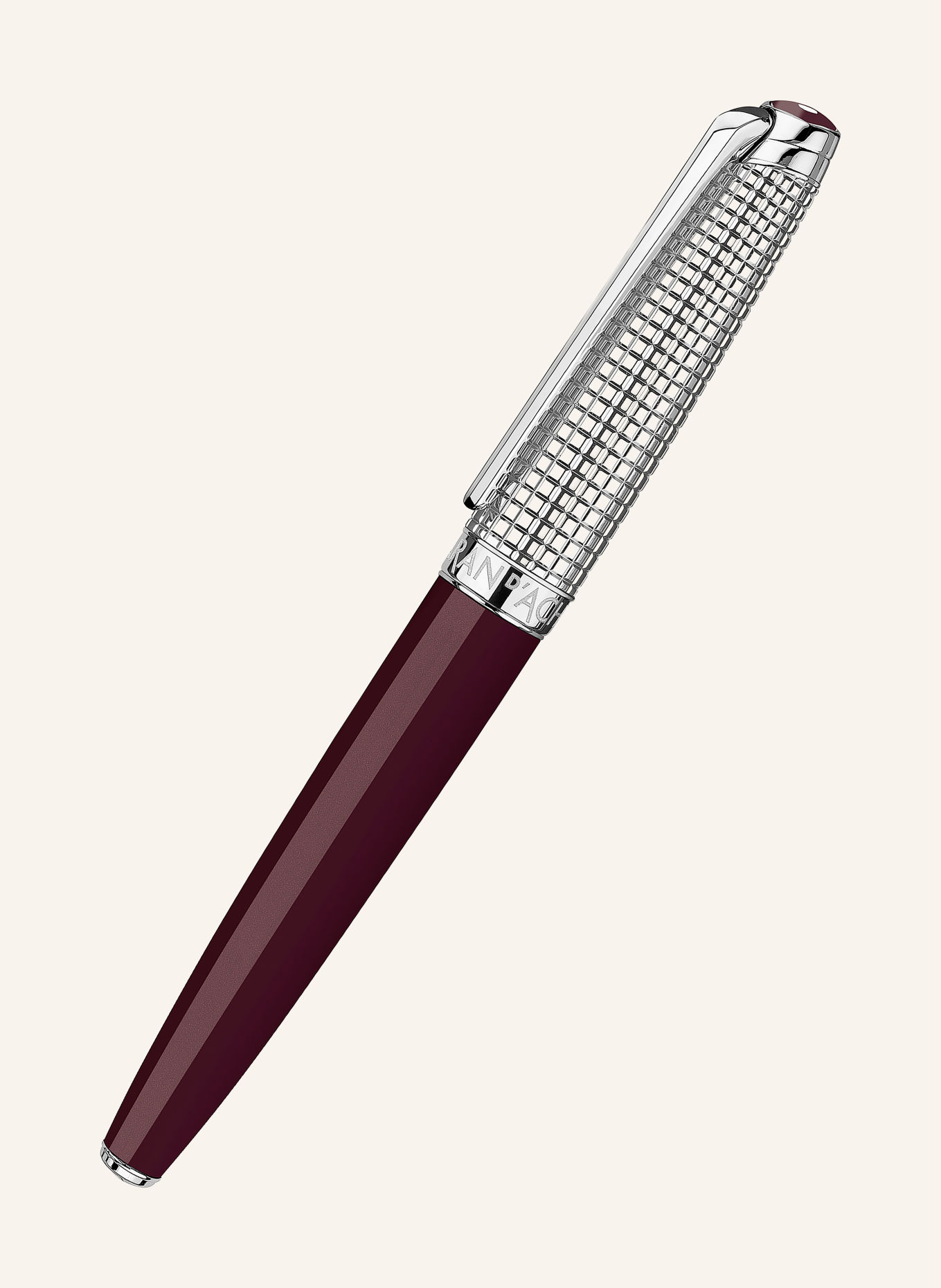 CARAN d'ACHE TOILE DE JOUY Set: LÉMAN™ Fountain pen and Leather Case: DARK RED / SILVER