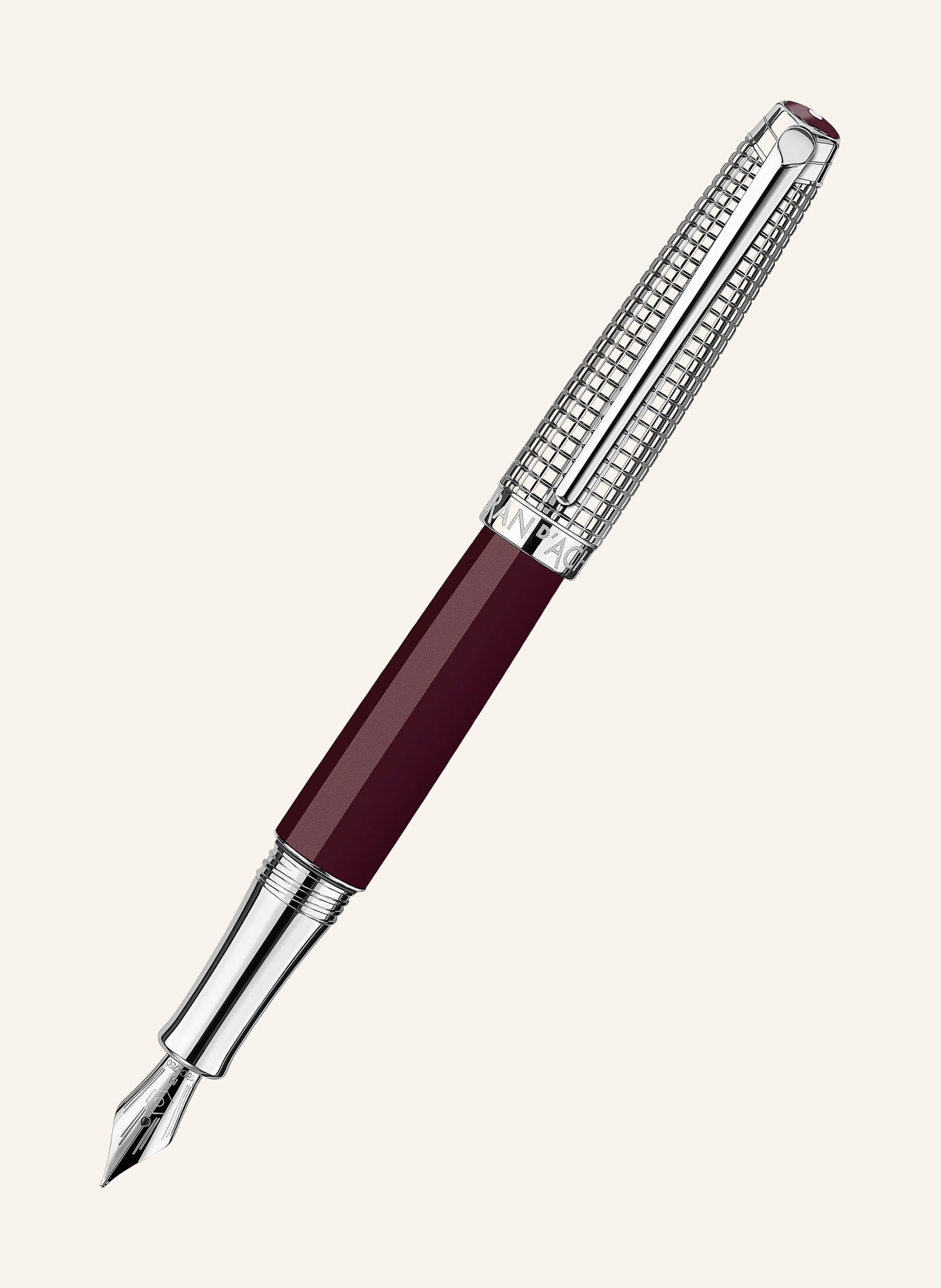 CARAN d'ACHE TOILE DE JOUY Set: LÉMAN™ Fountain pen and Leather Case: DARK RED / SILVER