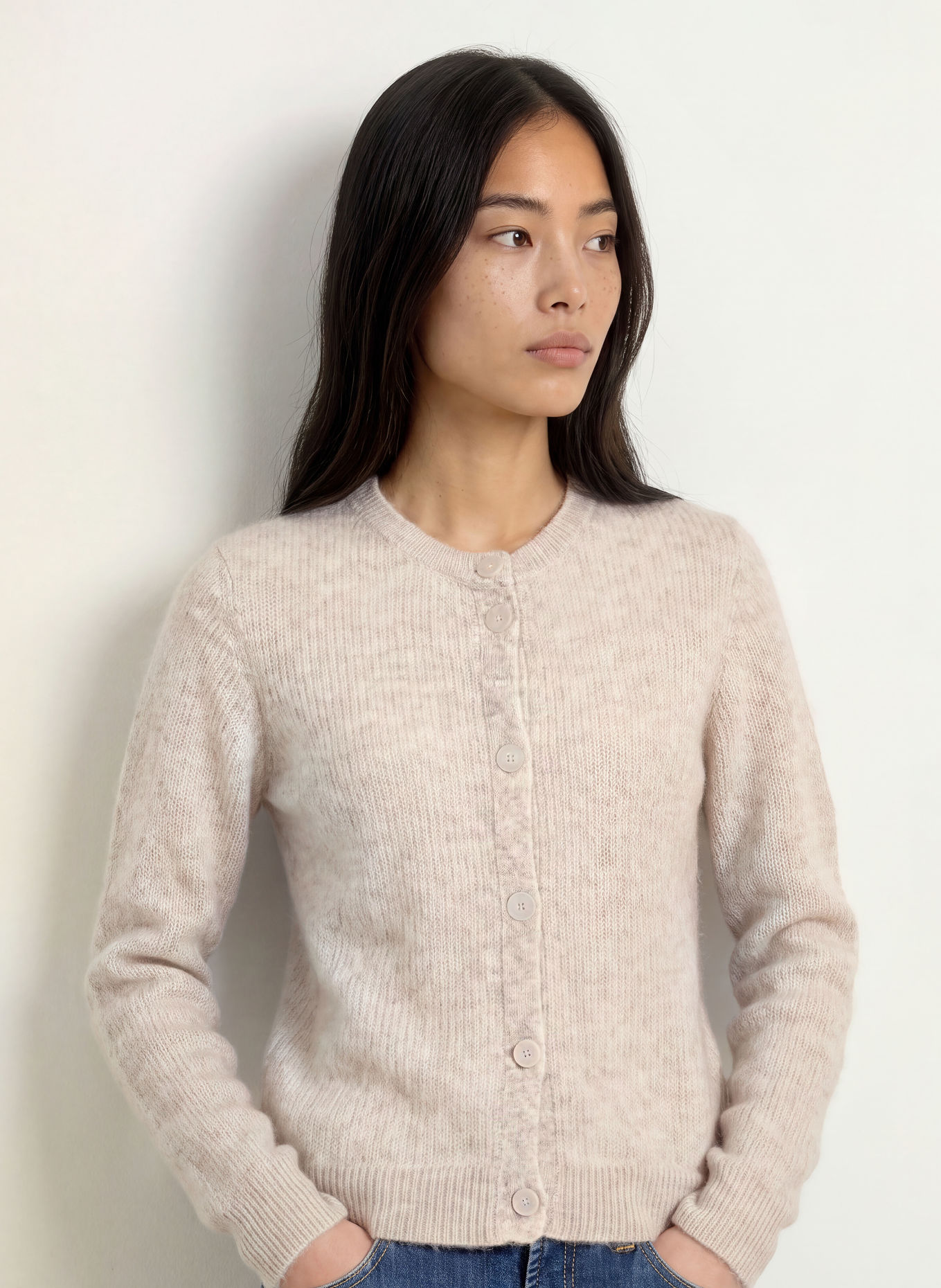 minimum KORA Cardigan with Mohair: BEIGE