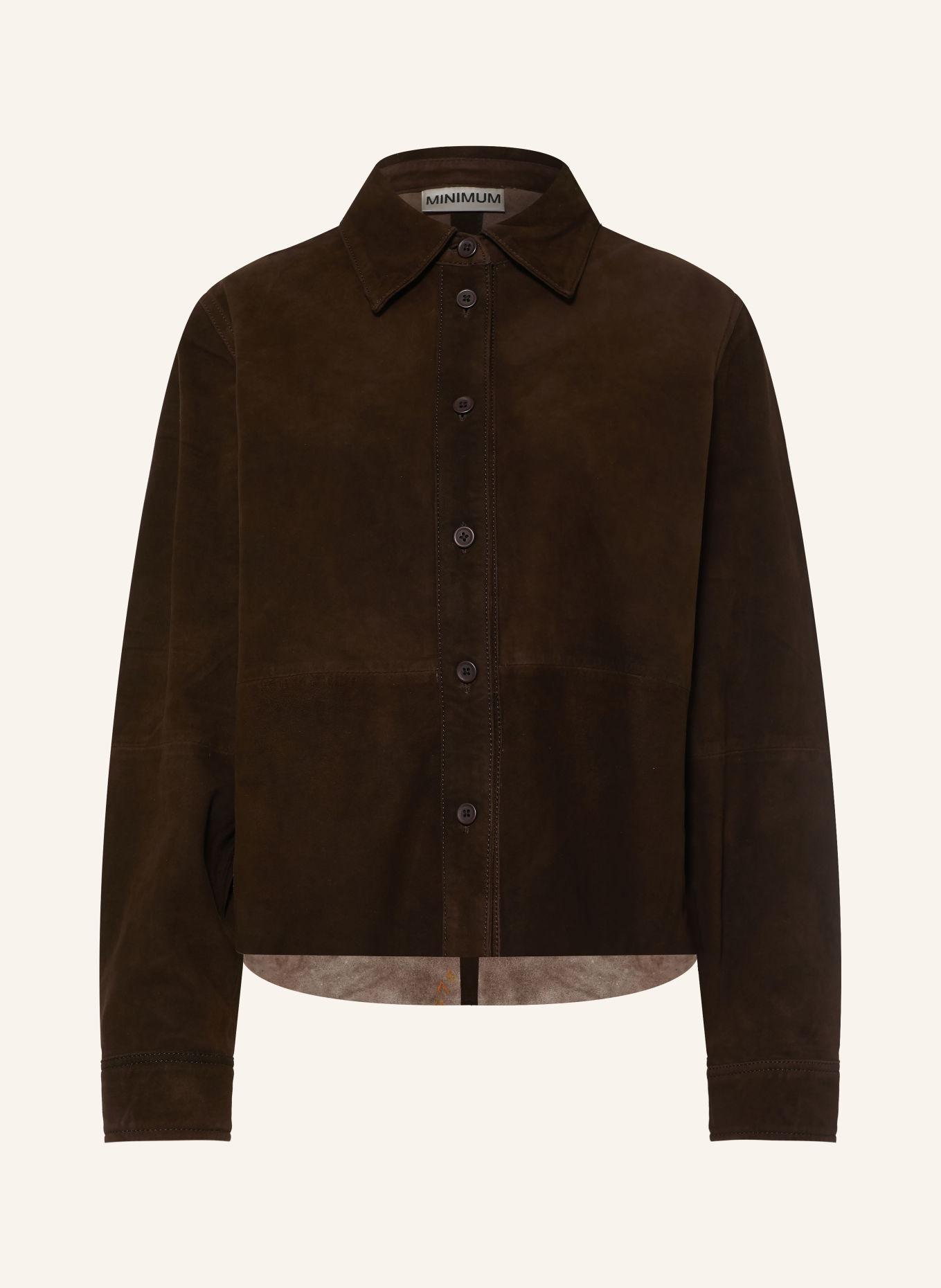 minimum Leder-Overshirt LUCIA: DUNKELBRAUN