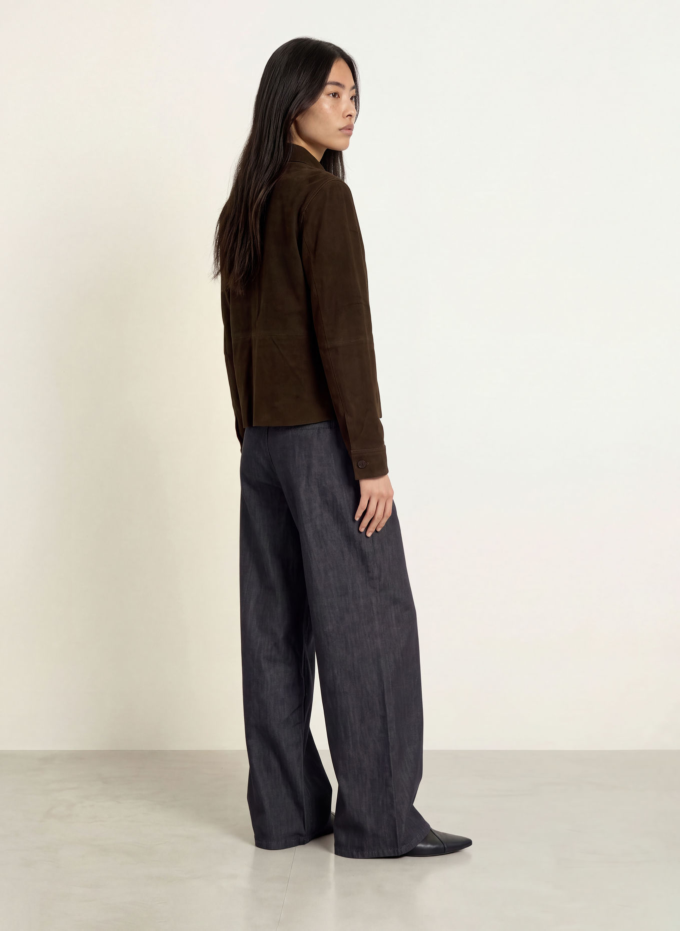 minimum Leder-Overshirt LUCIA: DUNKELBRAUN