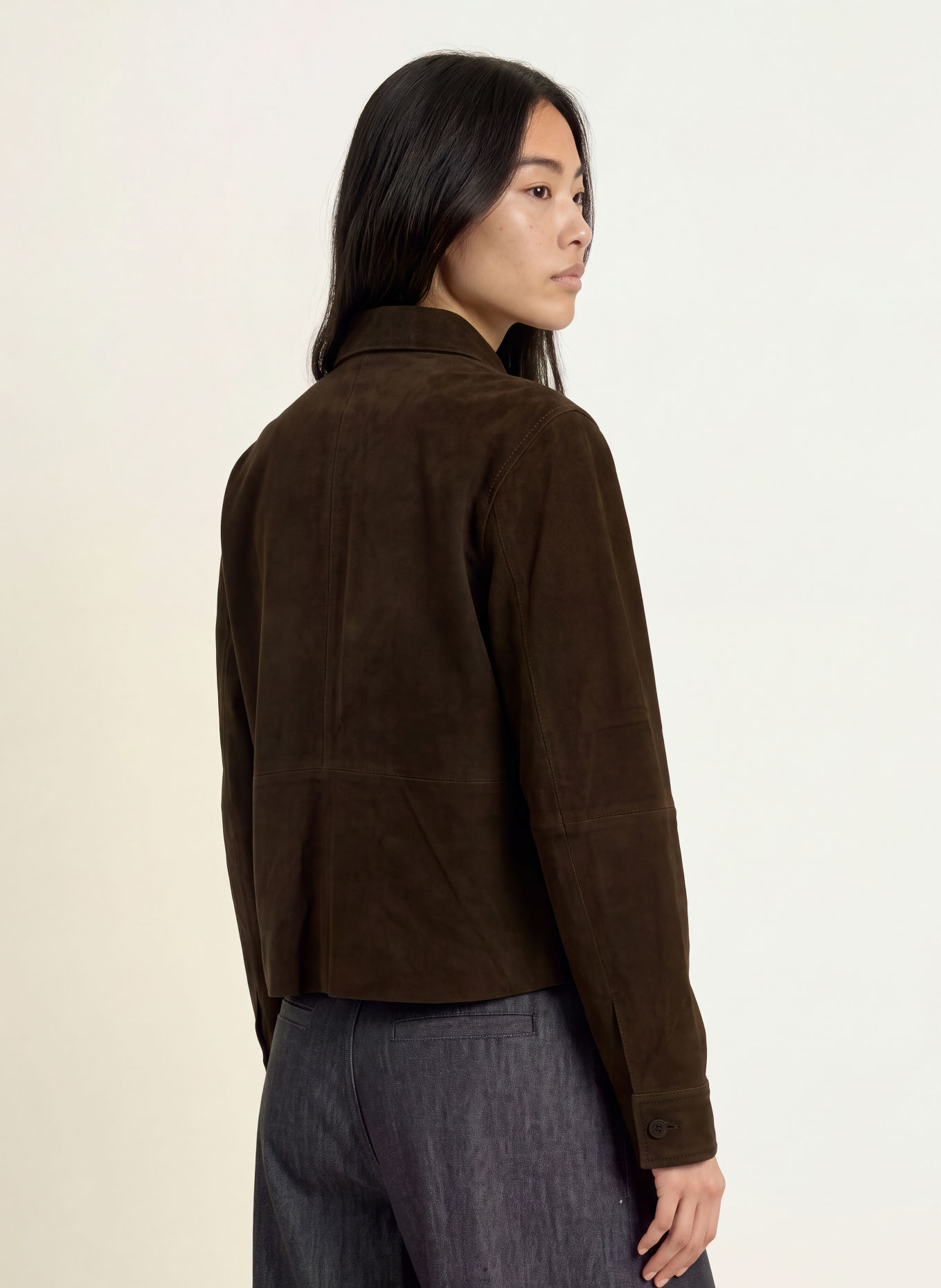 minimum Leder-Overshirt LUCIA: DUNKELBRAUN