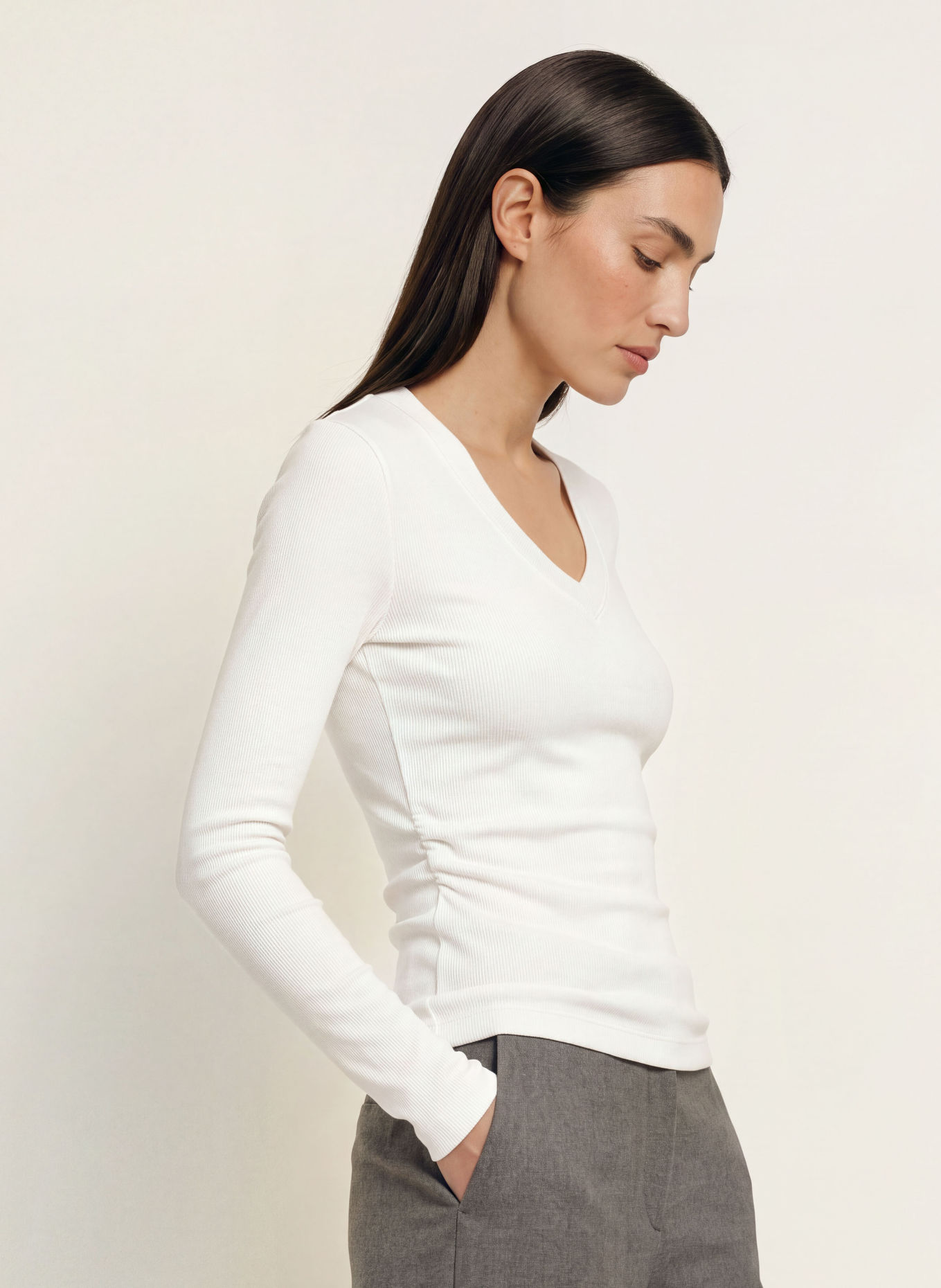 REISS SANDRINE Long-sleeve shirt: WHITE