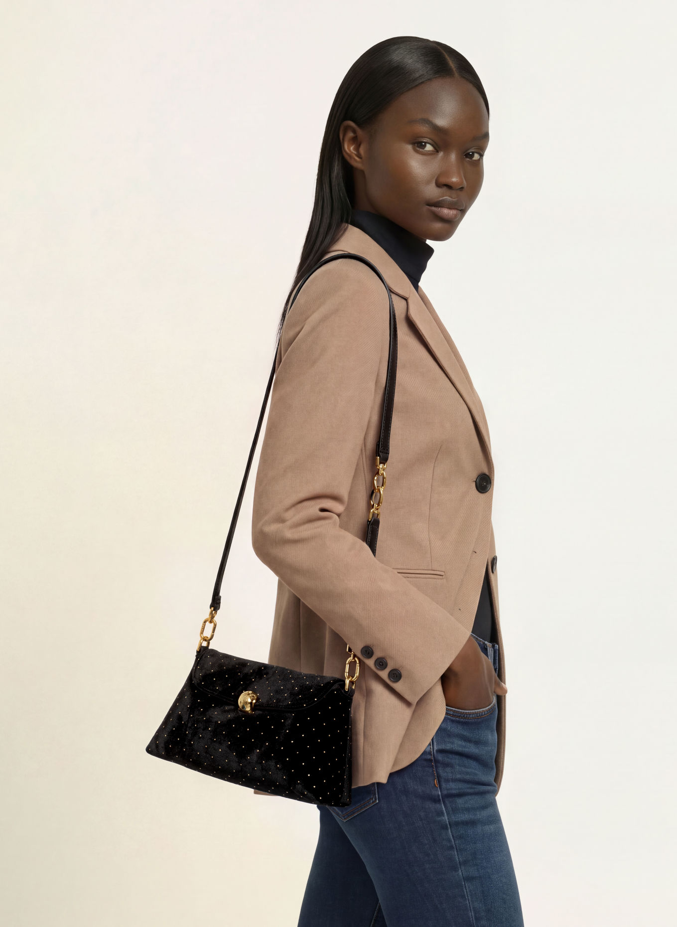 FURLA SFERA SOFT MINI Crossbody Bag: BLACK / GOLD