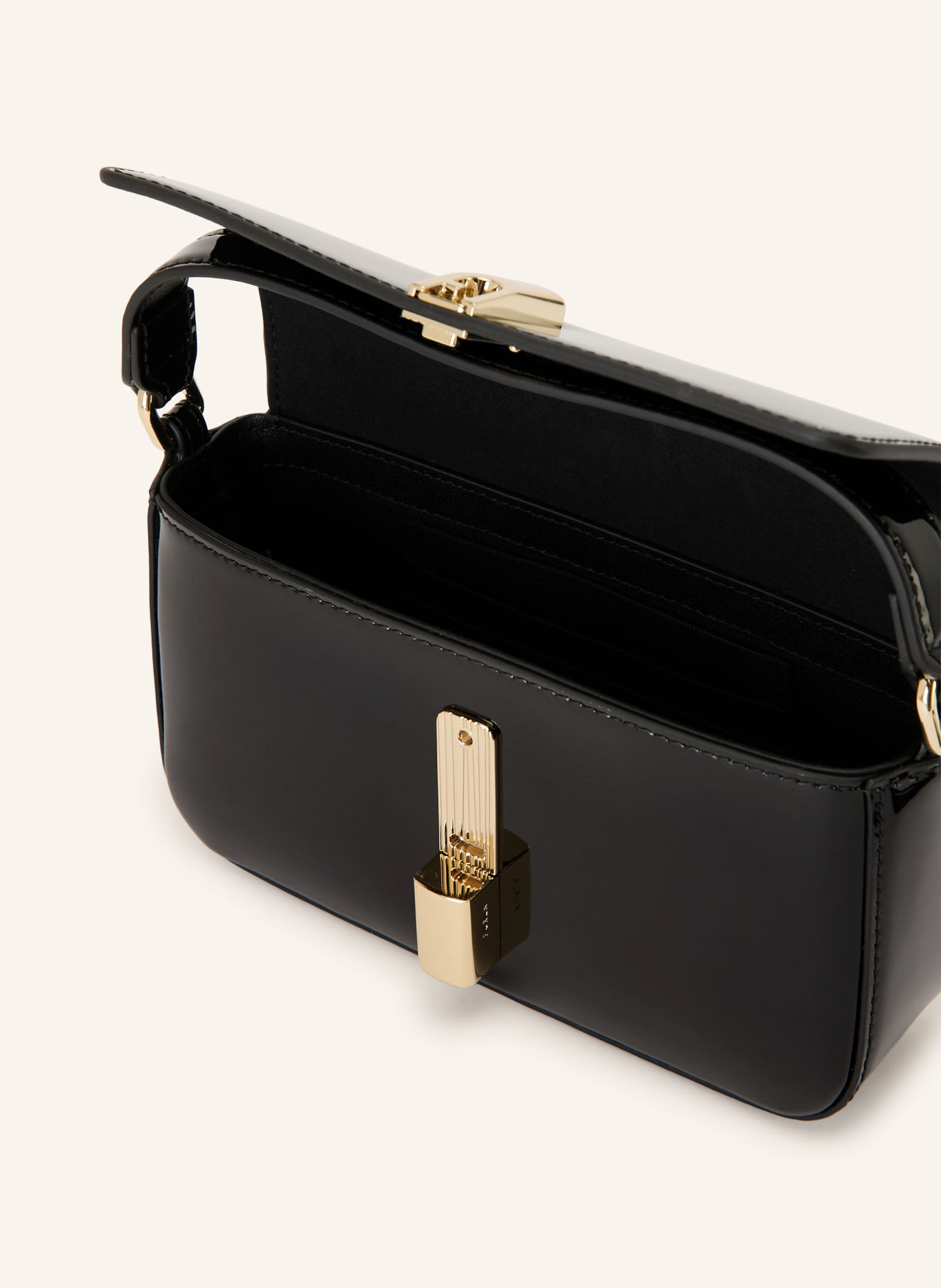FURLA IRIDE MICRO Handbag: BLACK / GOLD
