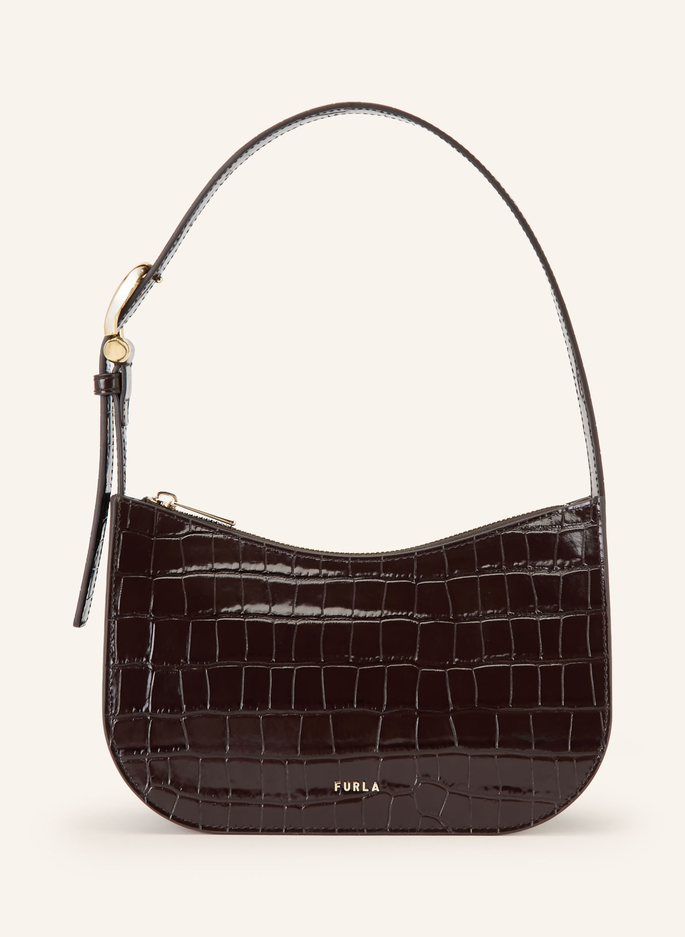 FURLA Schoudertas SARA SMALL: MARRON FONCÉ / GOUD