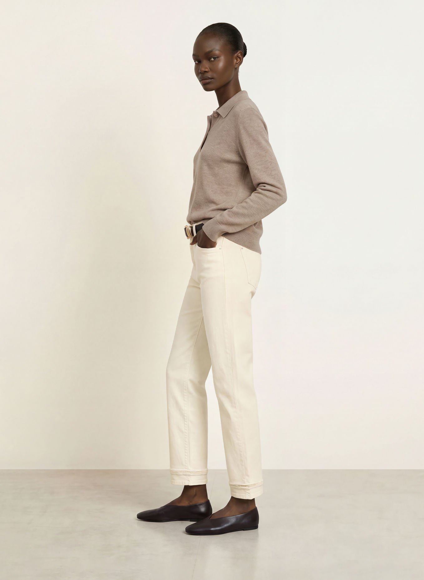 RAFFAELLO ROSSI Jean cropped KIRA: 210 VANILLE