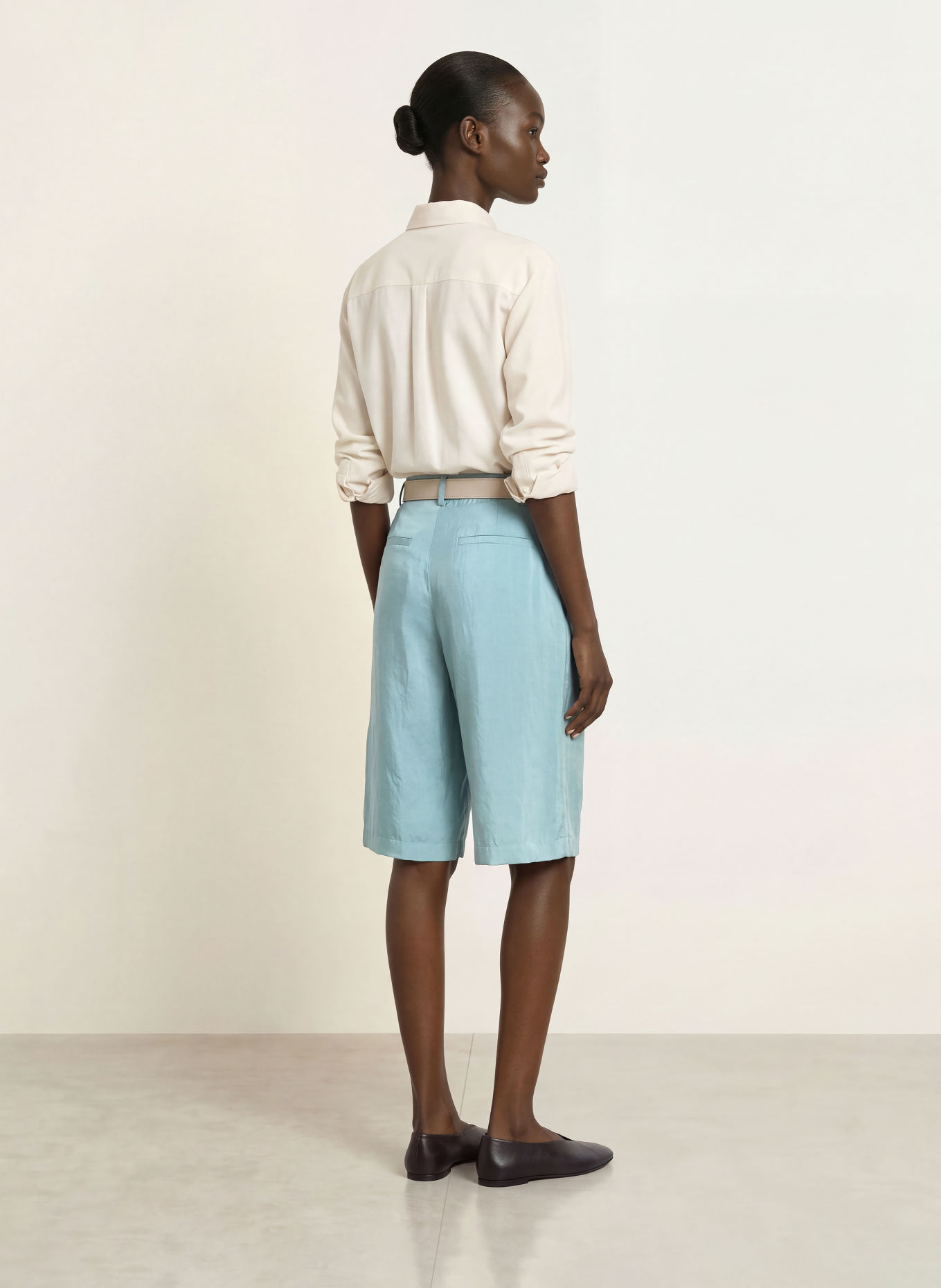 RAFFAELLO ROSSI MALOU Satin Bermudas: LIGHT BLUE