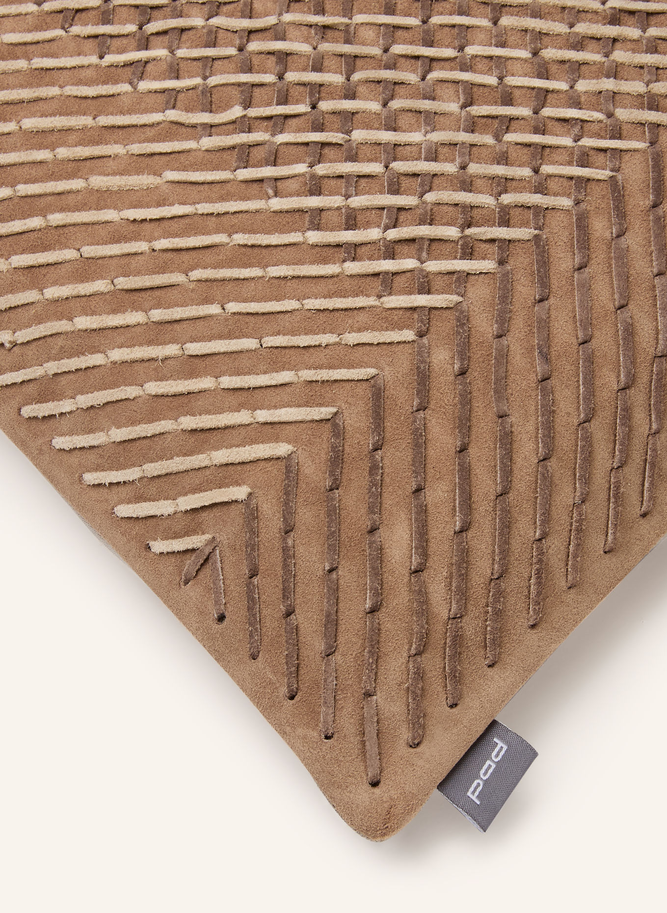 PAD LEATHER WEAVE Decorative cushion cover: TAUPE / BROWN / DARK GRAY