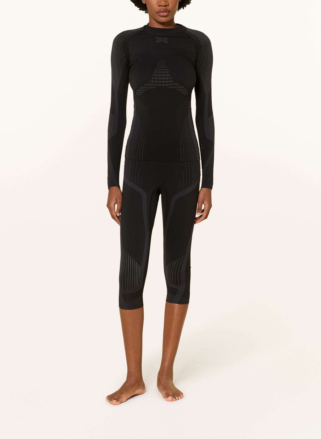 X-BIONIC INVENT functional underwear pants with shorter leg length: BLACK