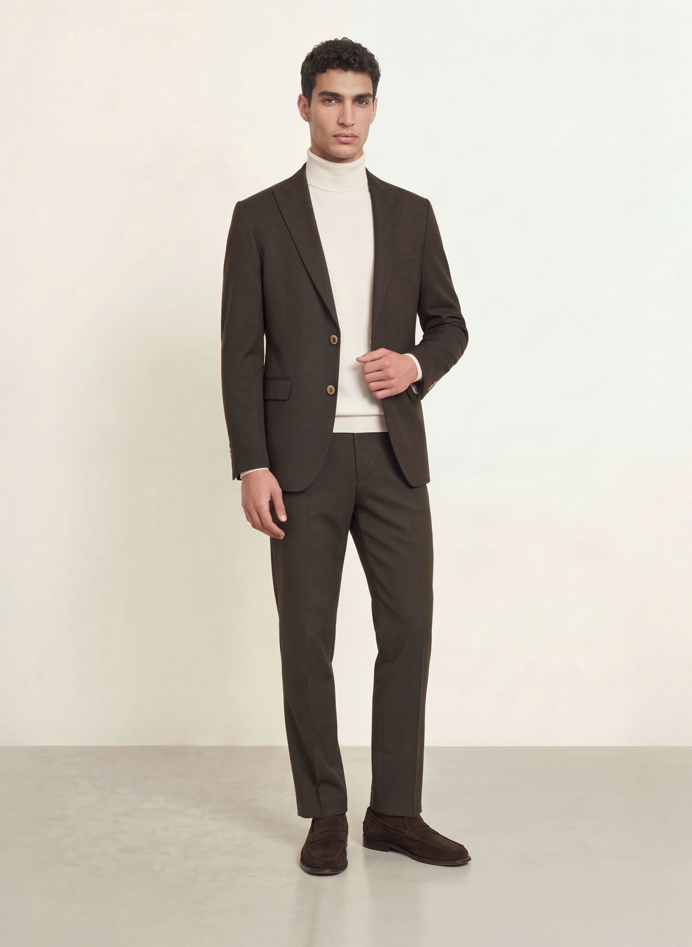 PAUL Slim-Fit Suit Jacket: 880 DARK BROWN