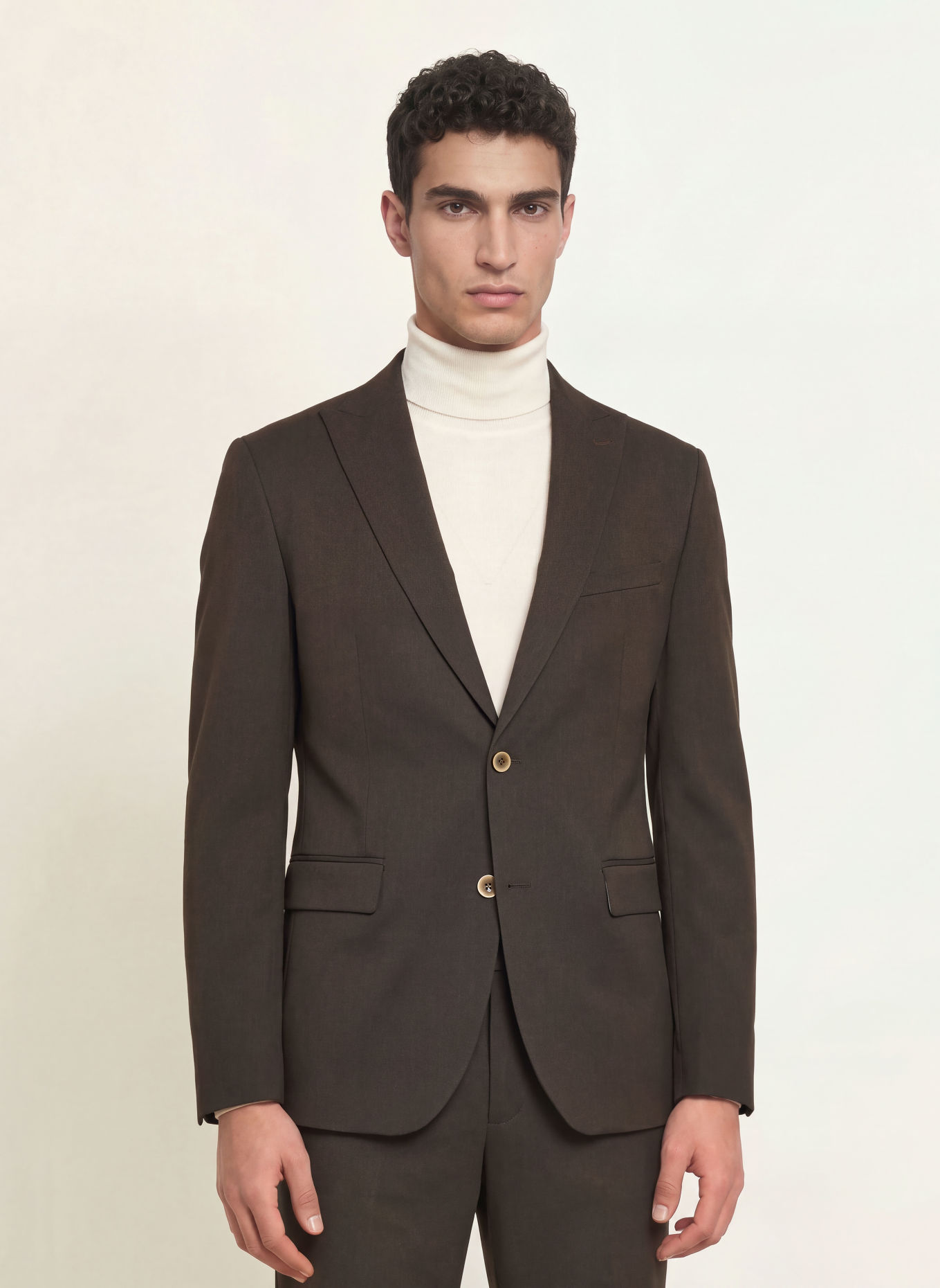 PAUL Slim-Fit Suit Jacket: 880 DARK BROWN