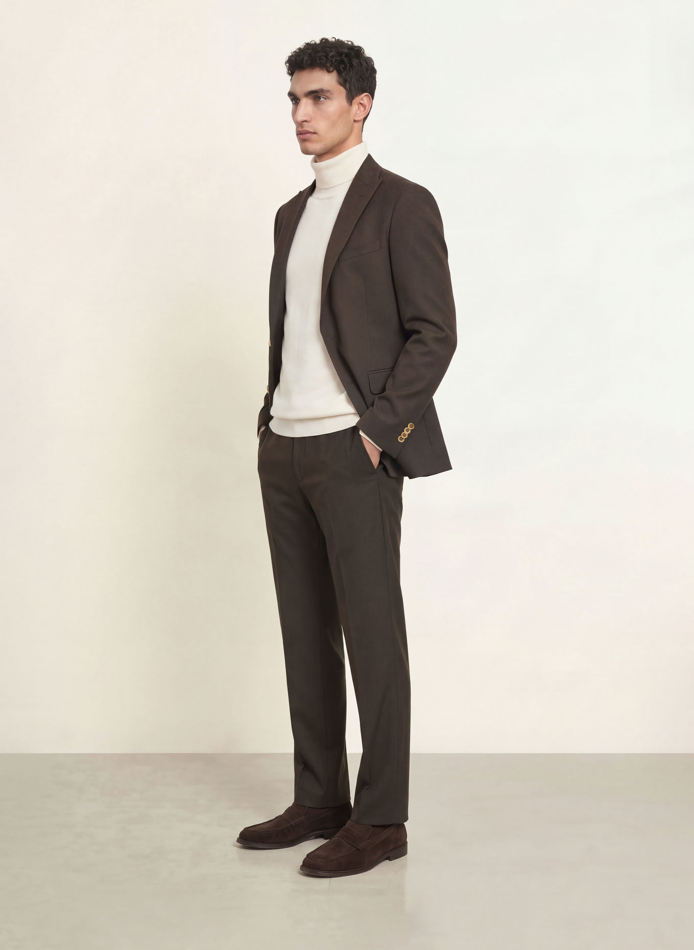 PAUL Slim-Fit Suit Jacket: 880 DARK BROWN