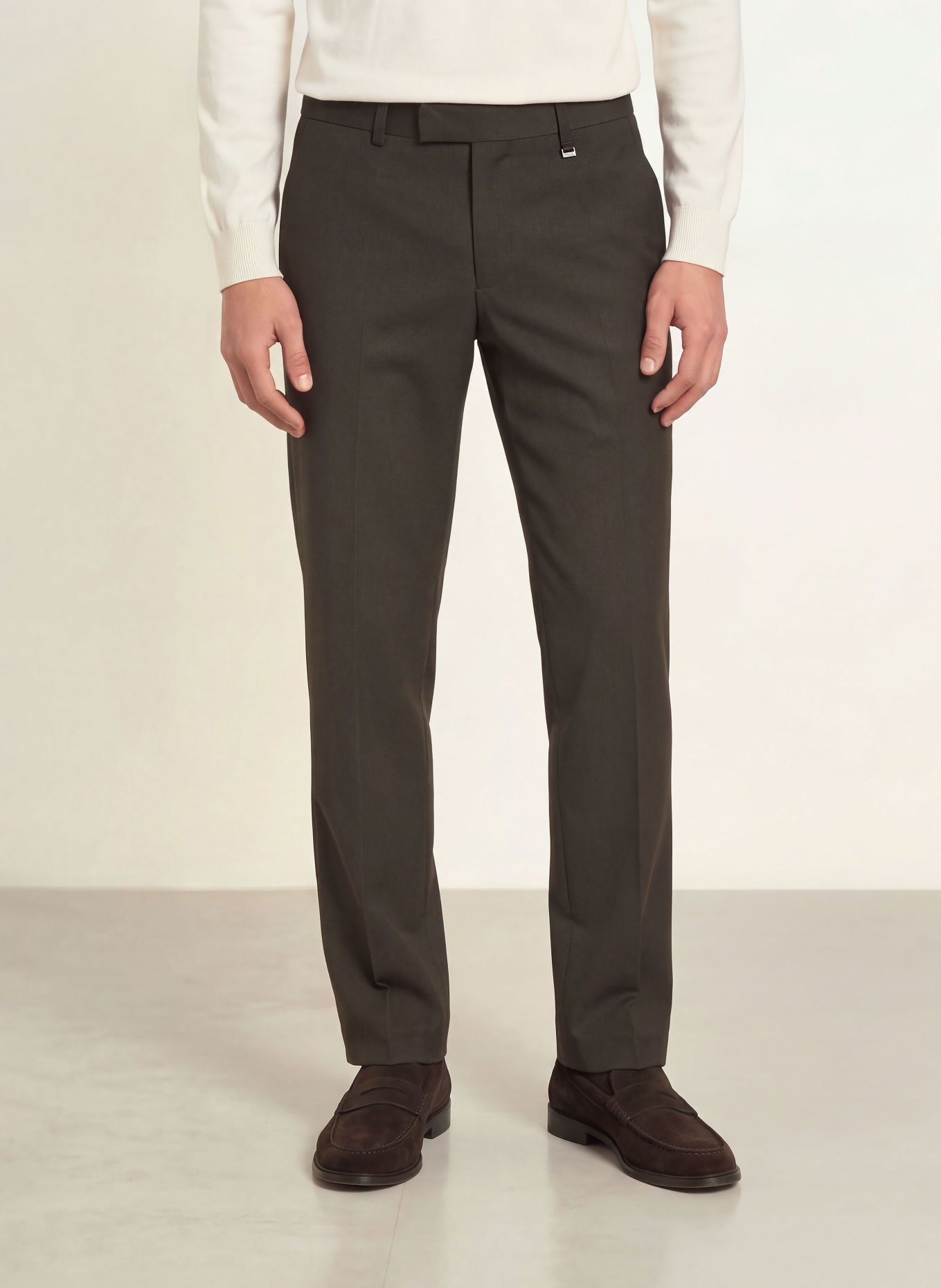 PAUL Pantalon de costume coupe slim: 880 DARK BROWN