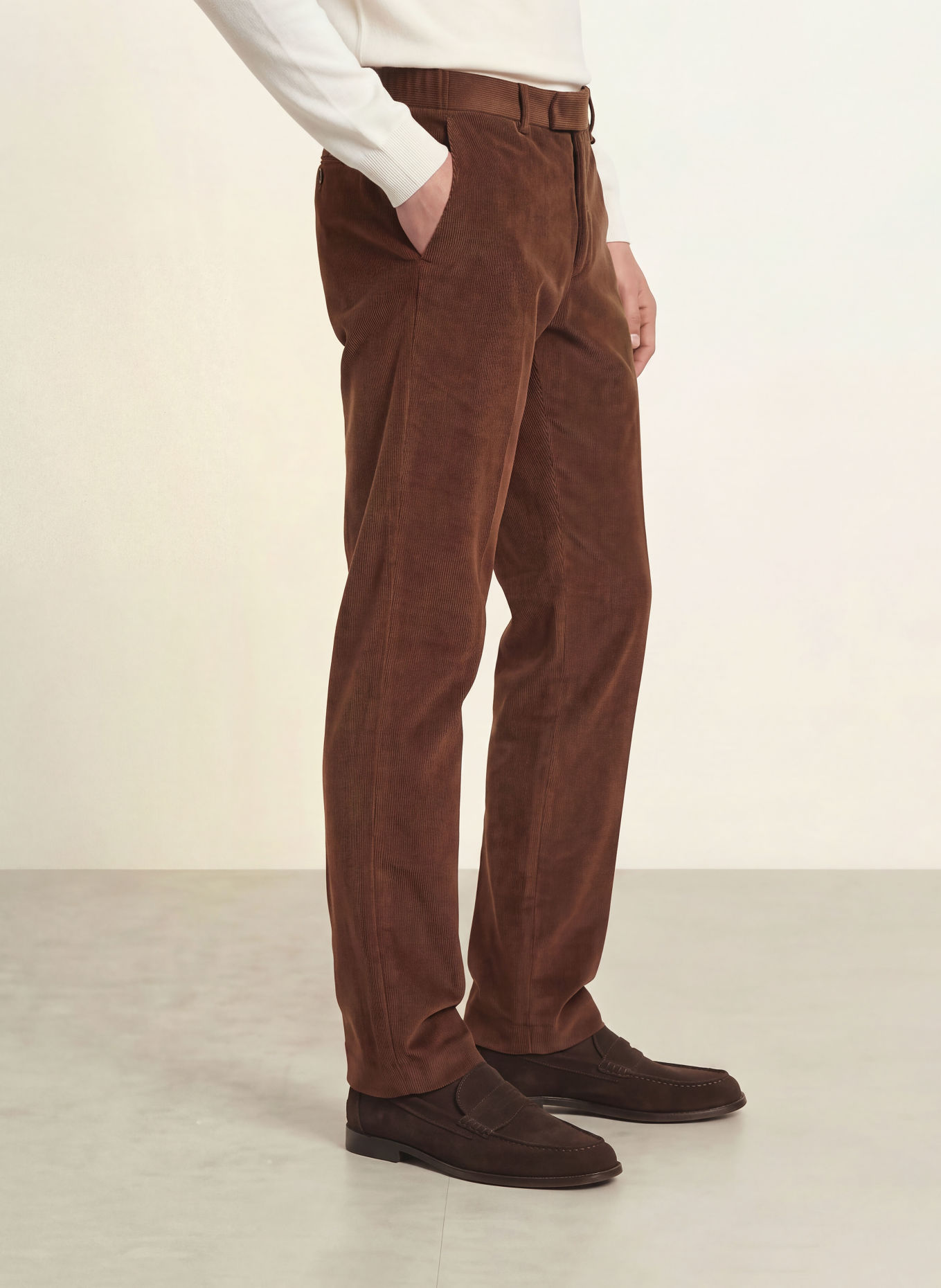 PAUL Kordové kalhoty Slim Fit: 850 chocolate