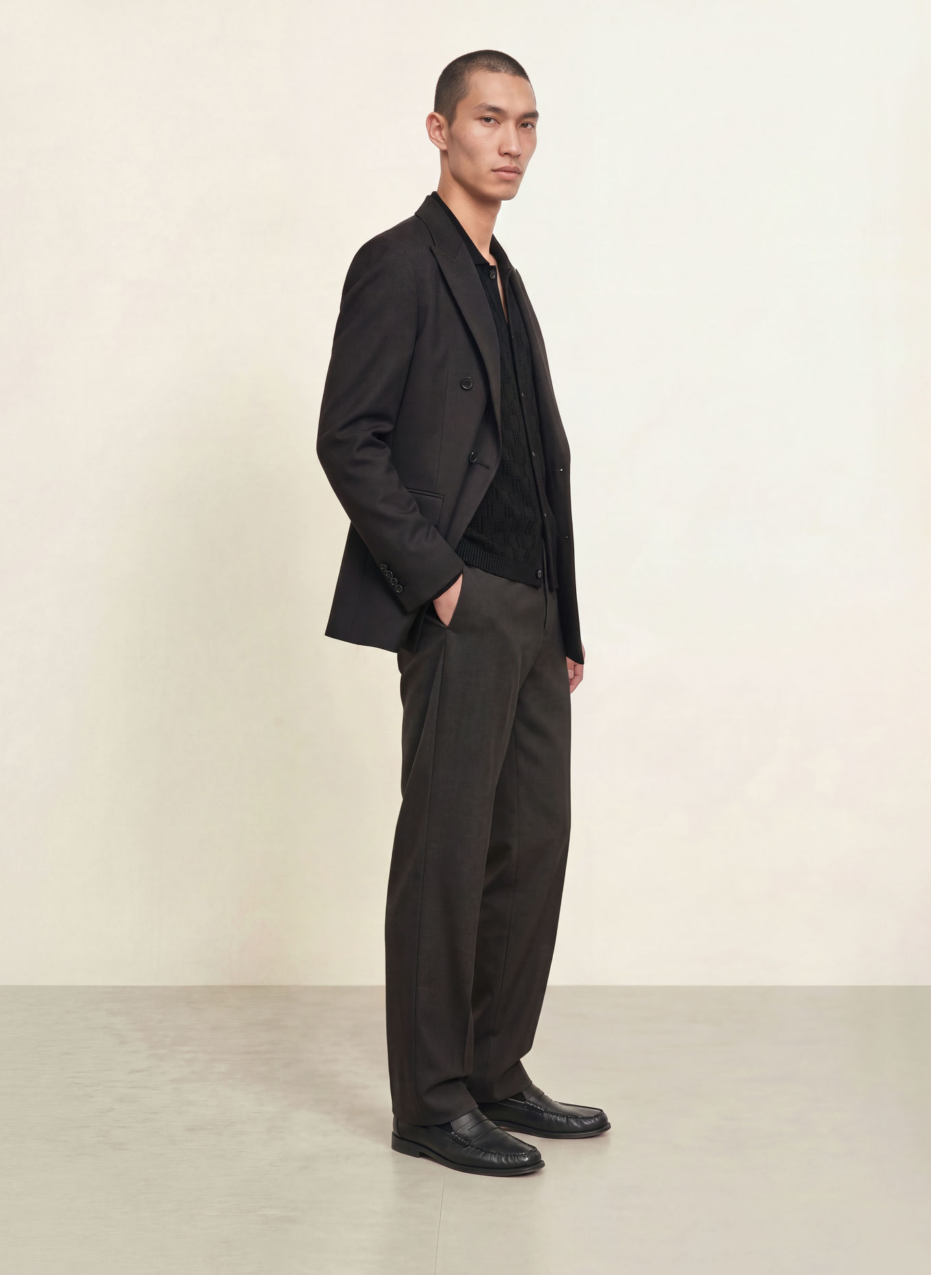 PAUL Pantalon de costume coupe décontractée: 900 BLACK