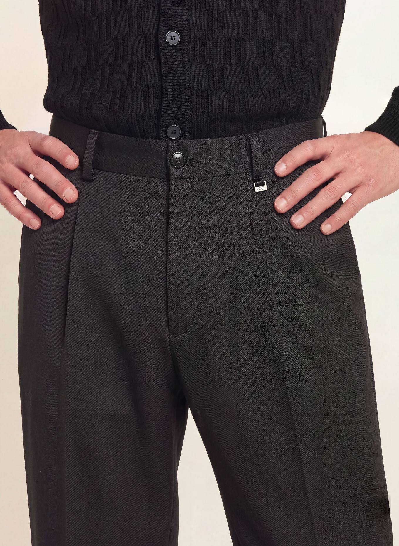 PAUL Pantalon de costume coupe décontractée: 900 BLACK