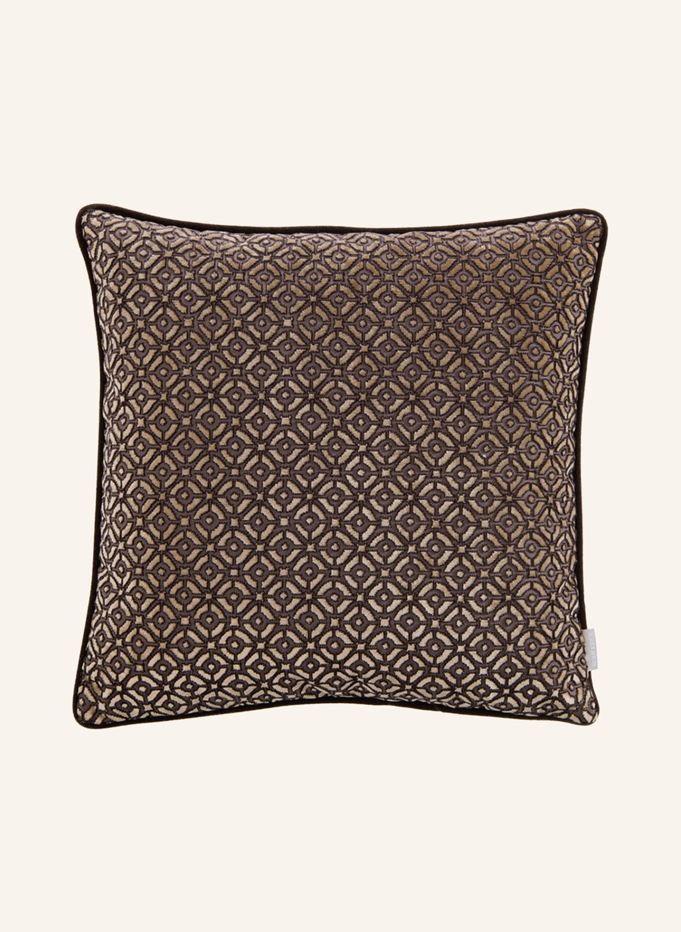 ROHLEDER NOBLE Decorative Velvet Cushion: CAMEL / SILVER / BLACK