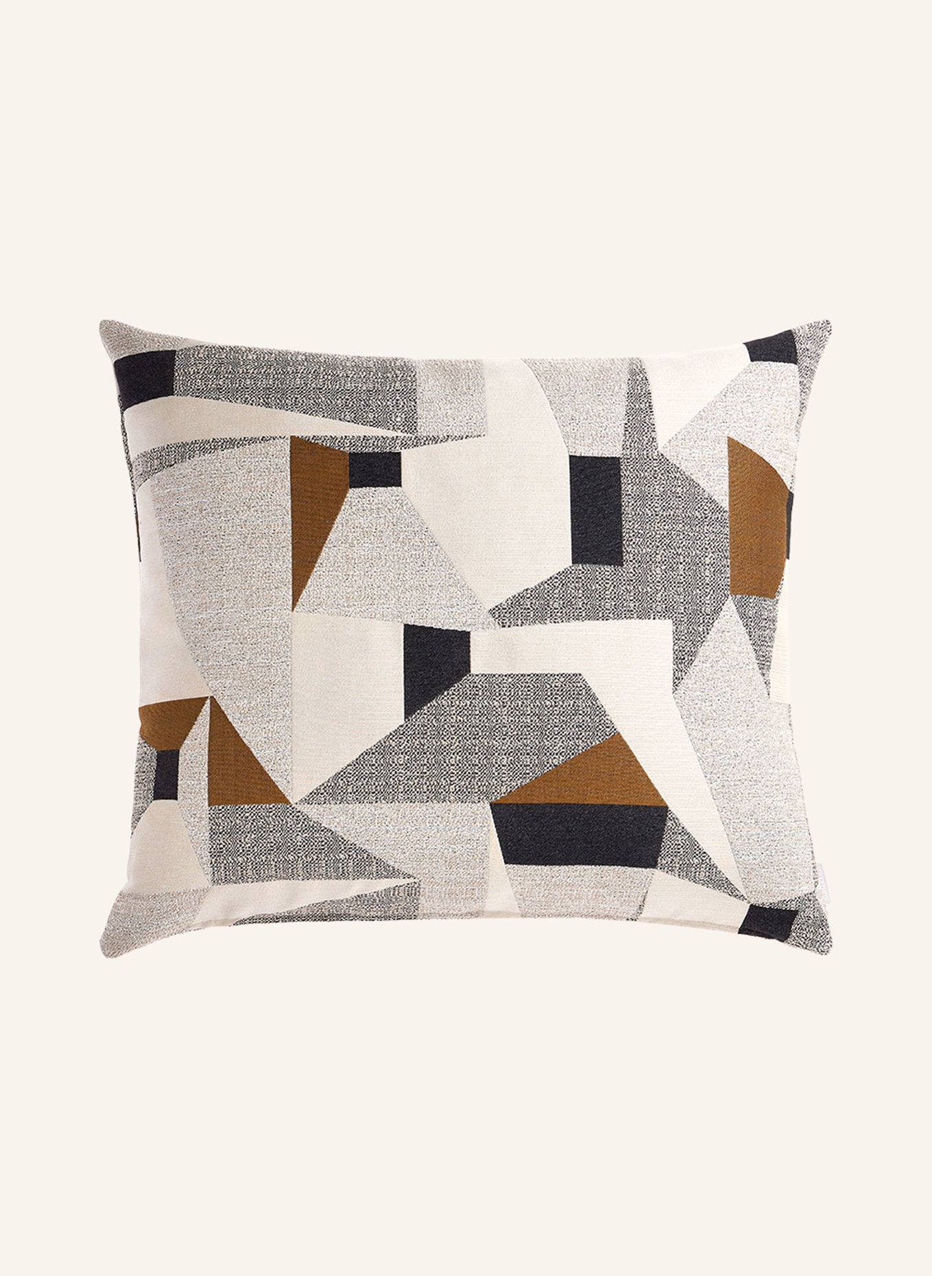 ROHLEDER TAKUMI Decorative cushion: BEIGE / COGNAC / DARK GRAY