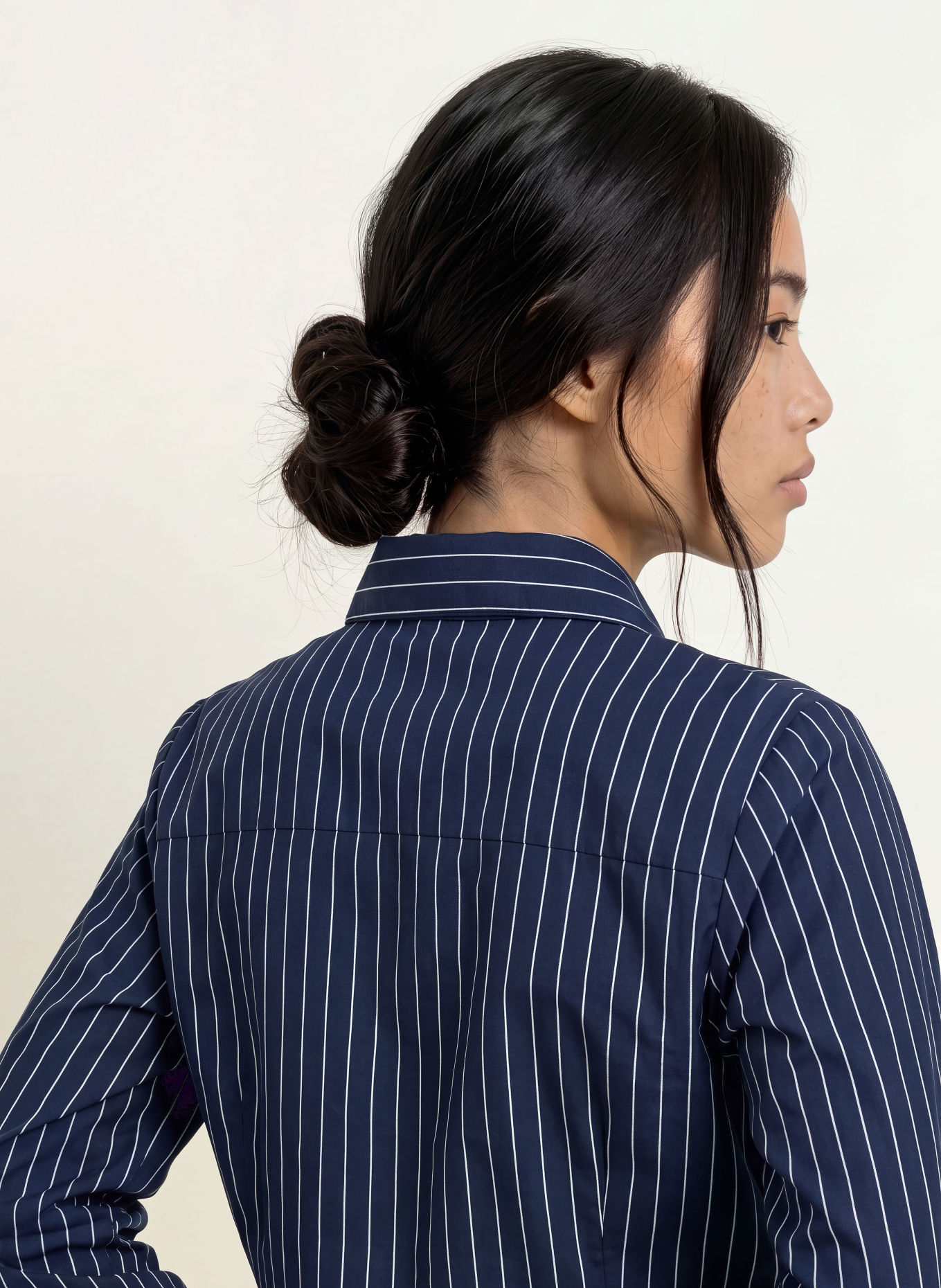 NEO NOIR Hemdbluse FENLI: DUNKELBLAU / WEISS