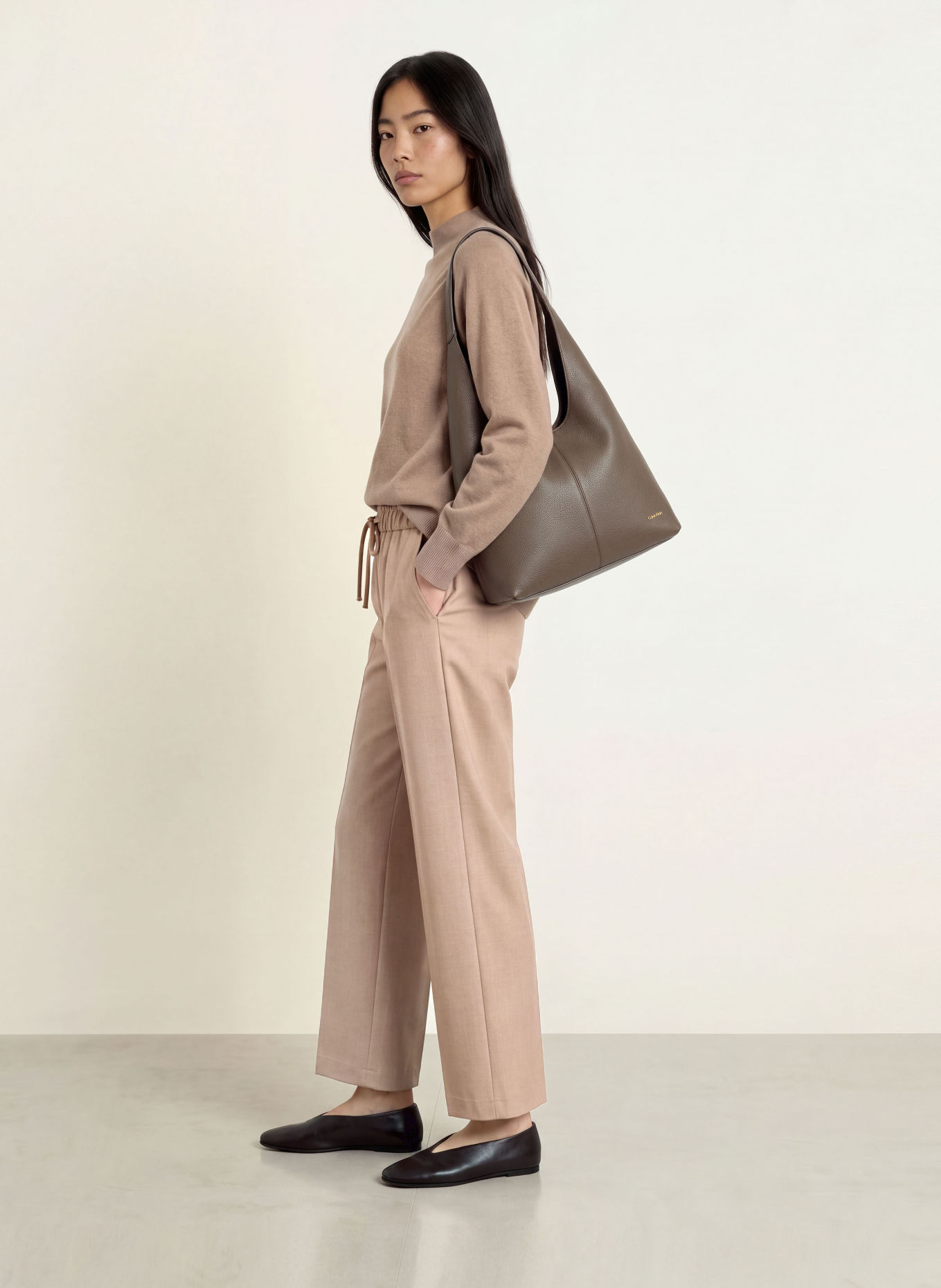 OPUS PANTS Wide-leg trousers MUCIA MOVE: LIGHT BROWN