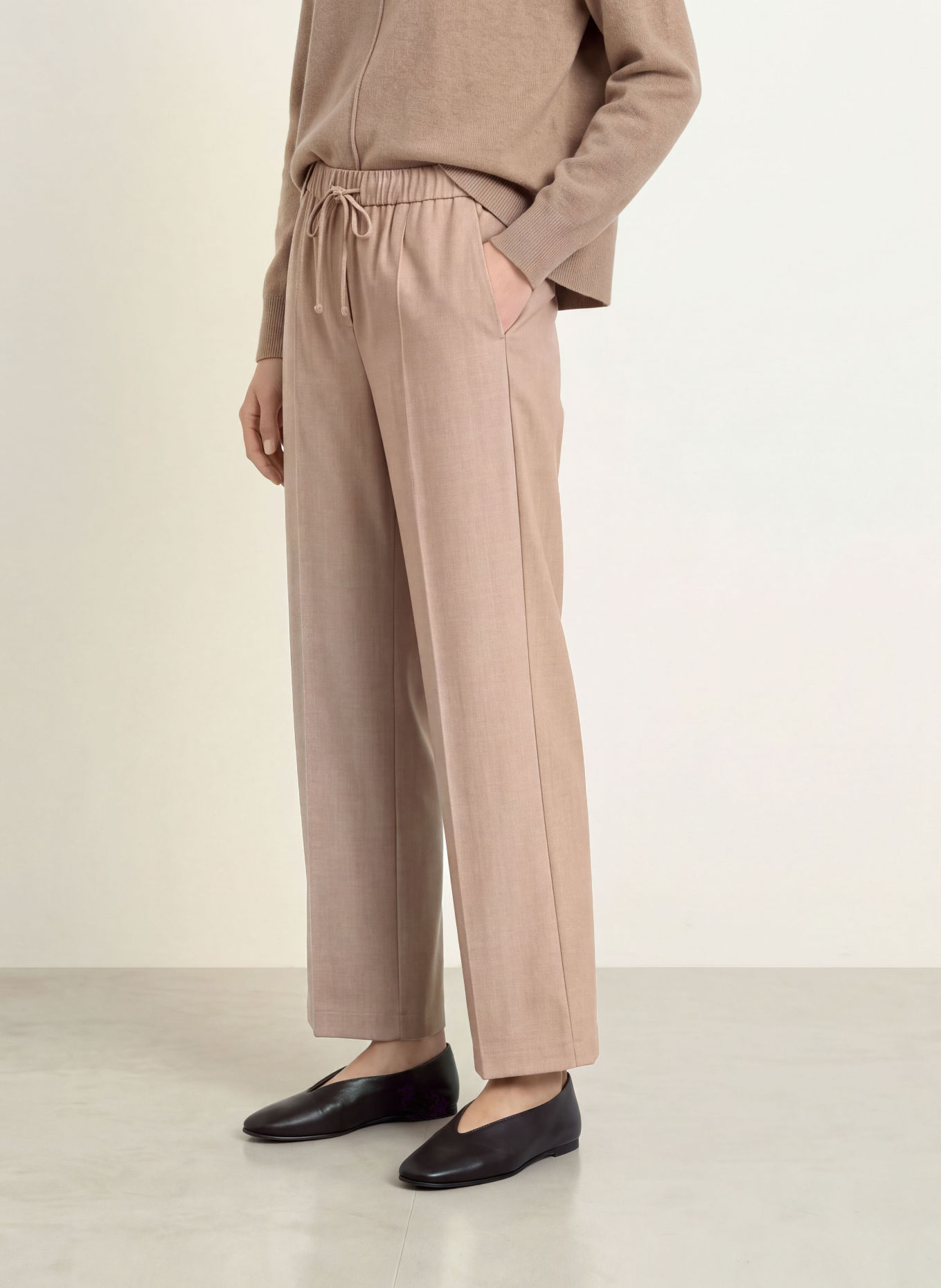 OPUS PANTS Wide-leg trousers MUCIA MOVE: LIGHT BROWN