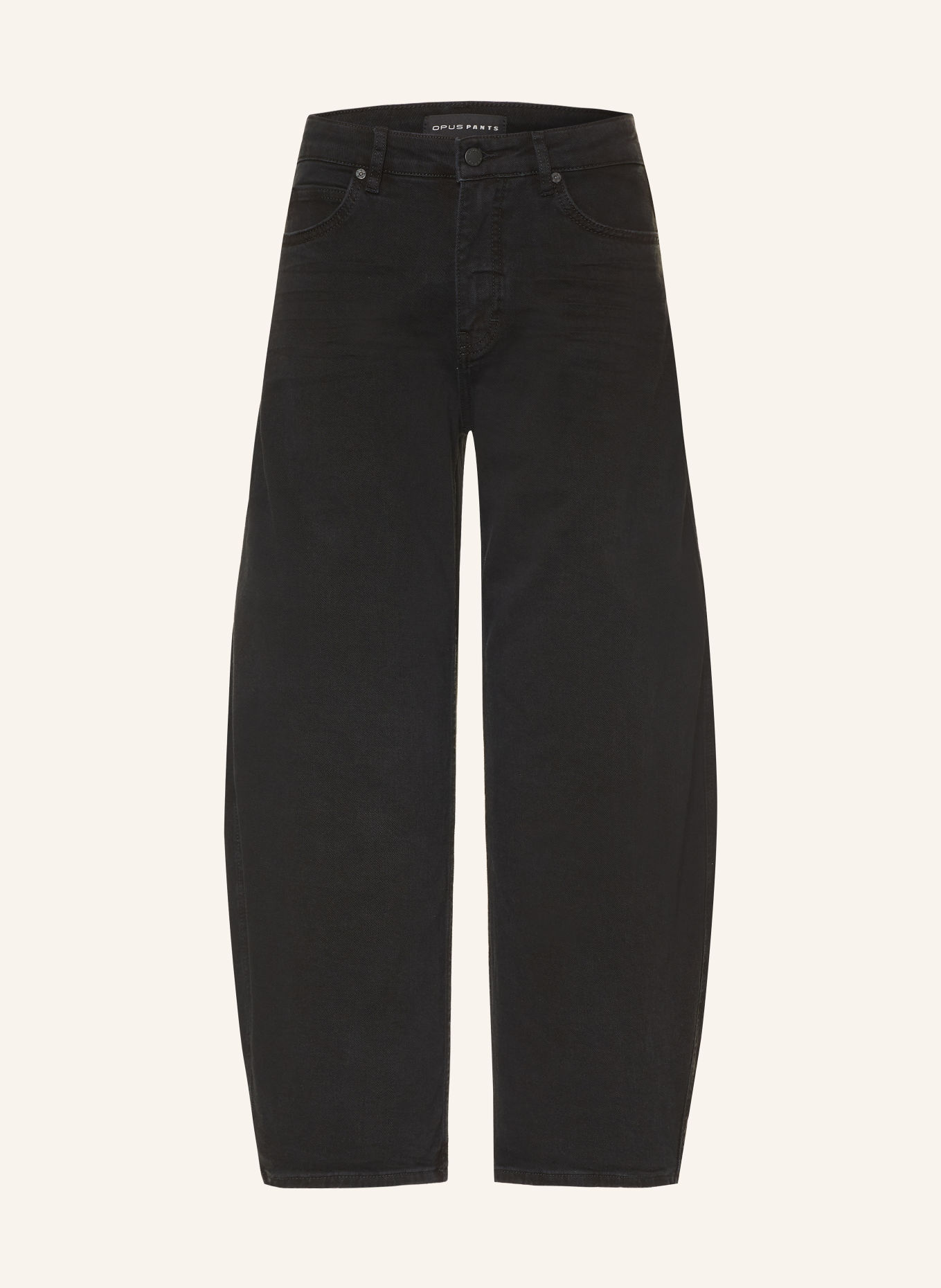 OPUS PANTS Barrel džíny MARI LEAP: 900 BLACK