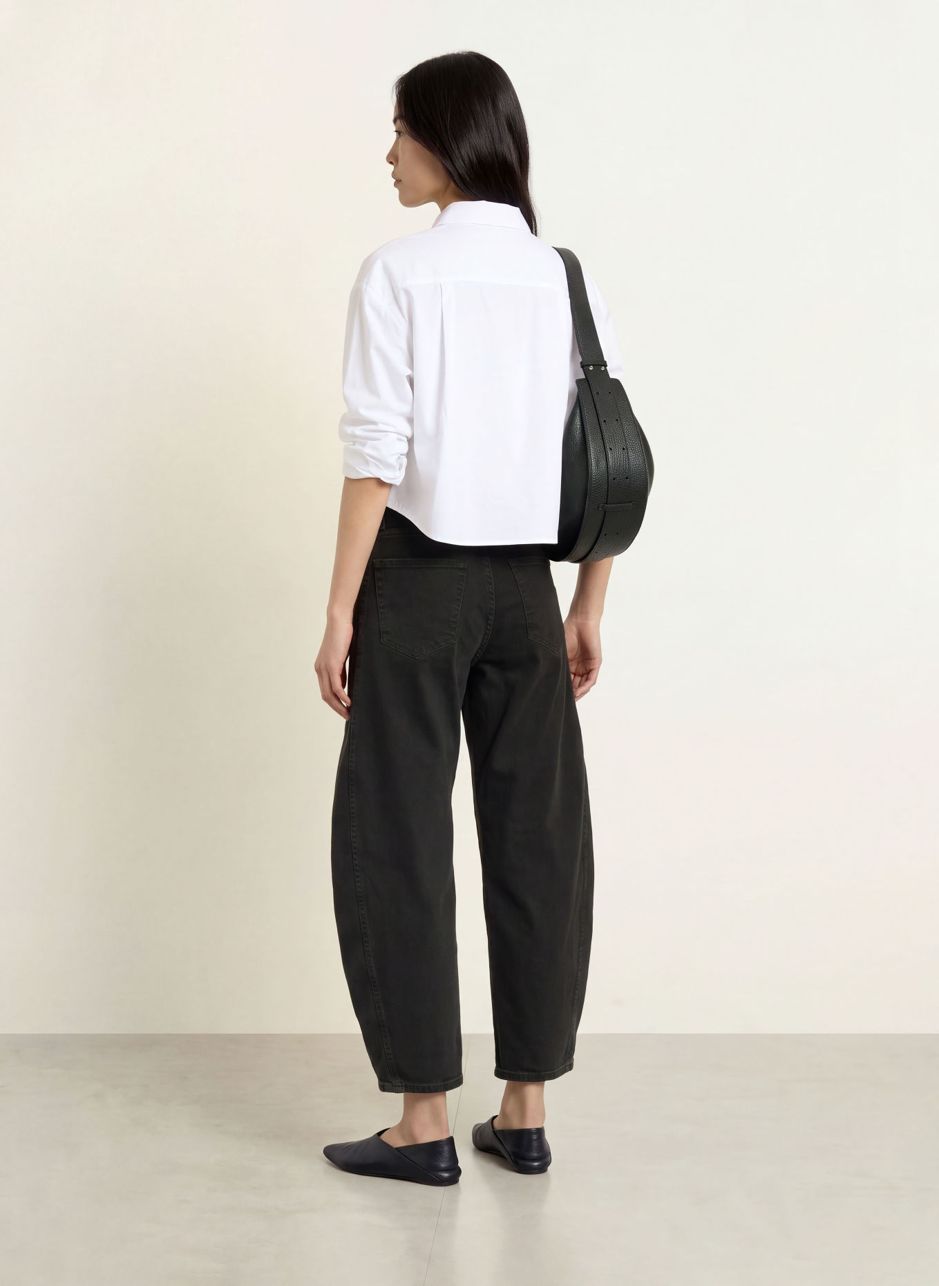OPUS PANTS Barrel džíny MARI LEAP: 900 BLACK