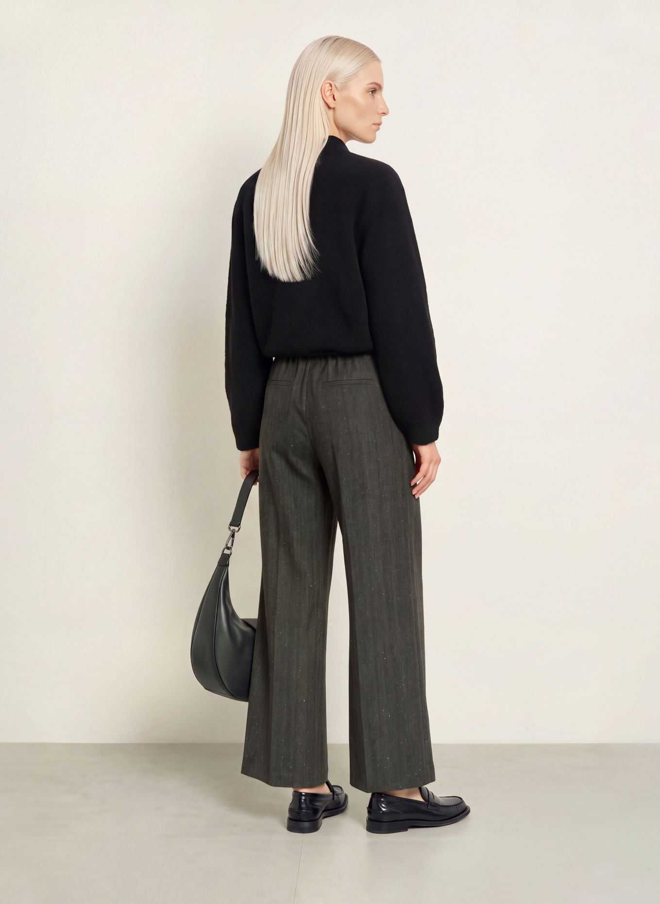 OPUS PANTS MUCIA MOVE Trousers: DARK GRAY