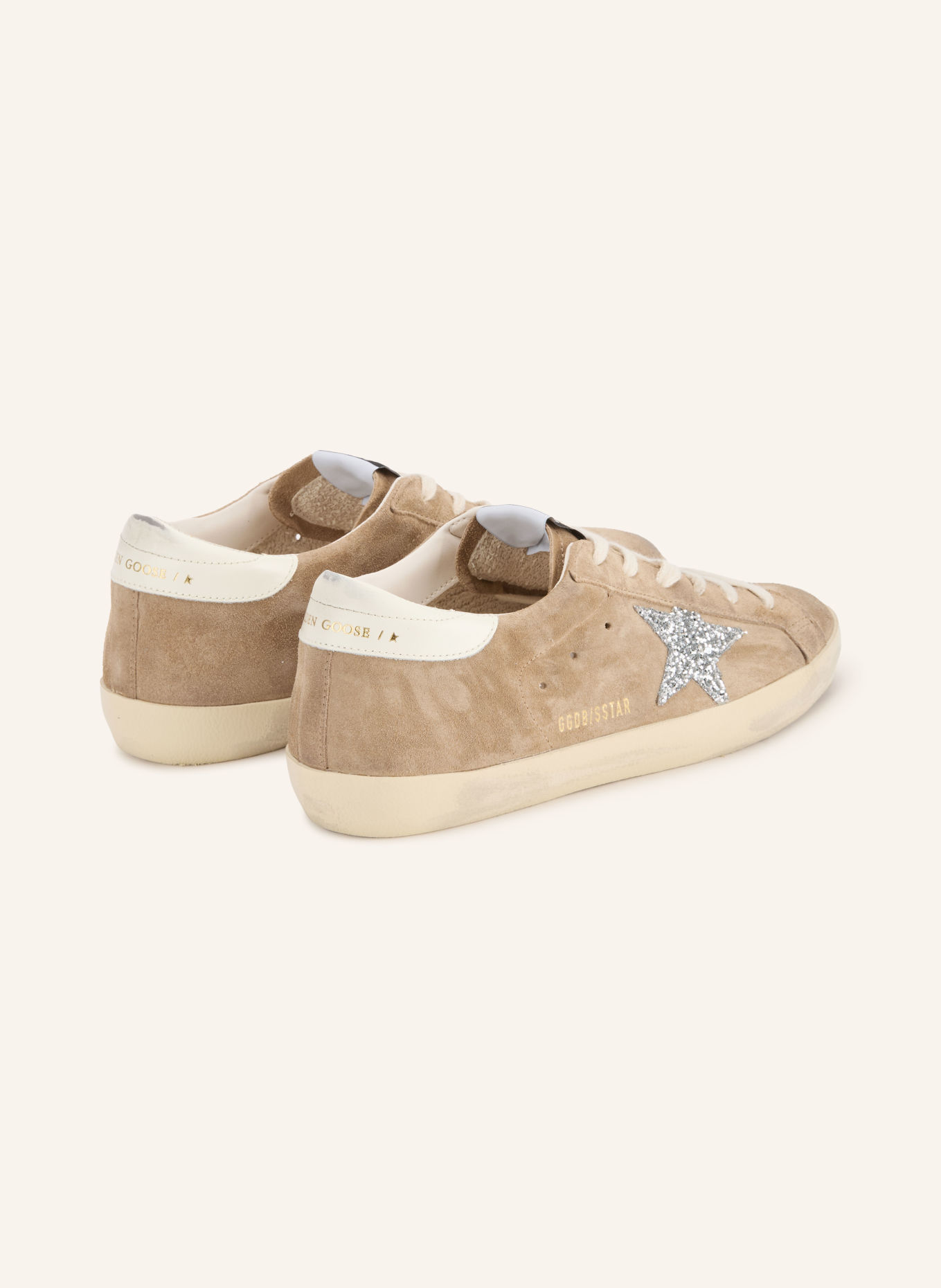 GOLDEN GOOSE Sneakersy SUPER-STAR: SVĚTLE HNĚDÁ / STŘÍBRNÁ / BÍLÁ
